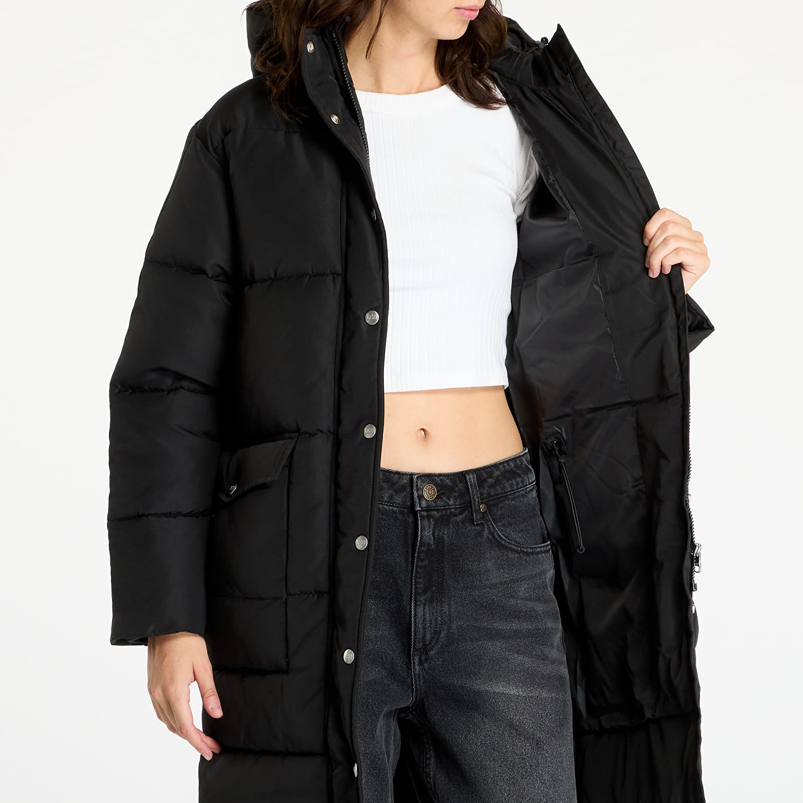 Jakne Lee Long Puffer Jacket Unionall Black