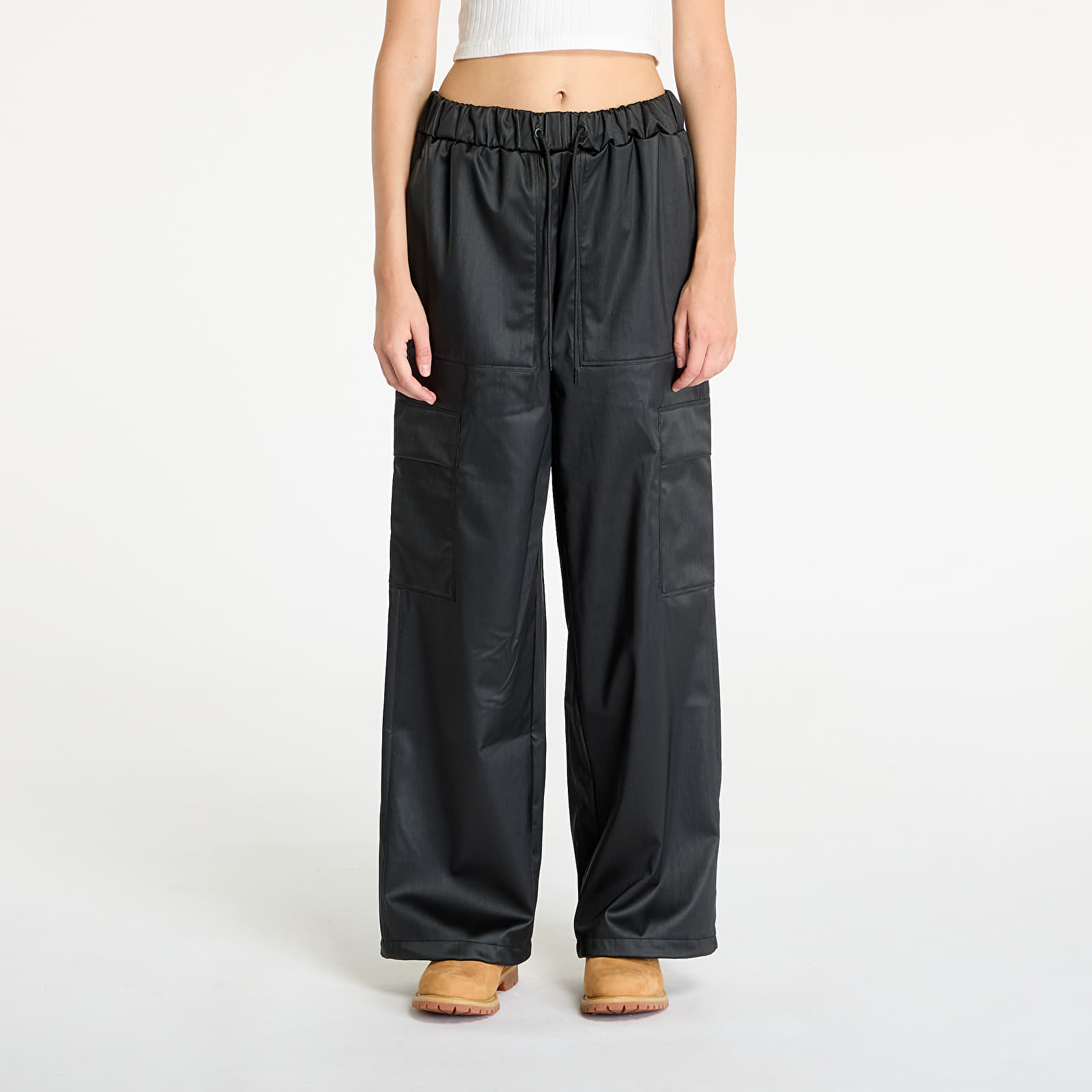 Teksad ja püksid Rains Cargo Rain Pants Wide W3 UNISEX Black Grain