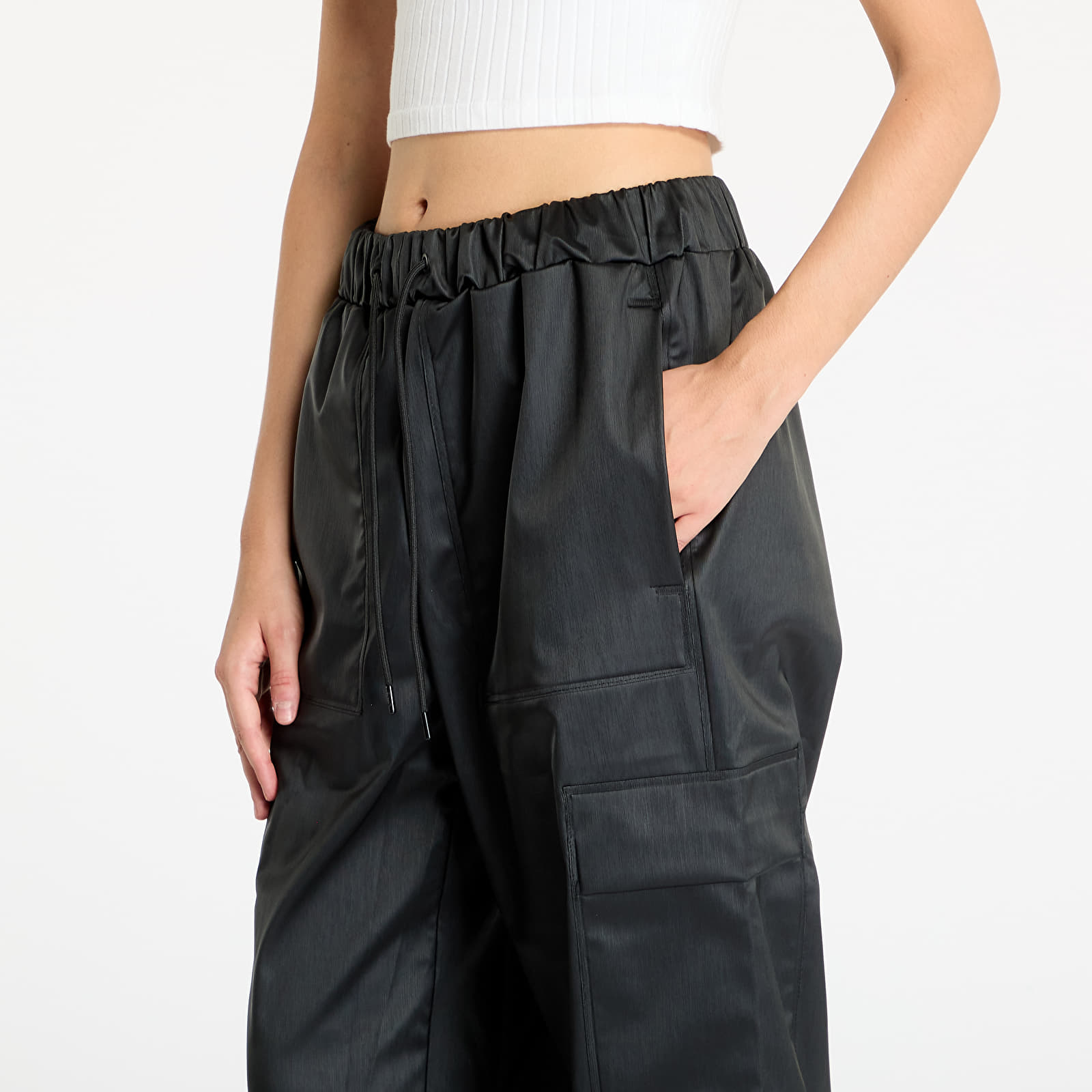Teksad ja püksid Rains Cargo Rain Pants Wide W3 UNISEX Black Grain
