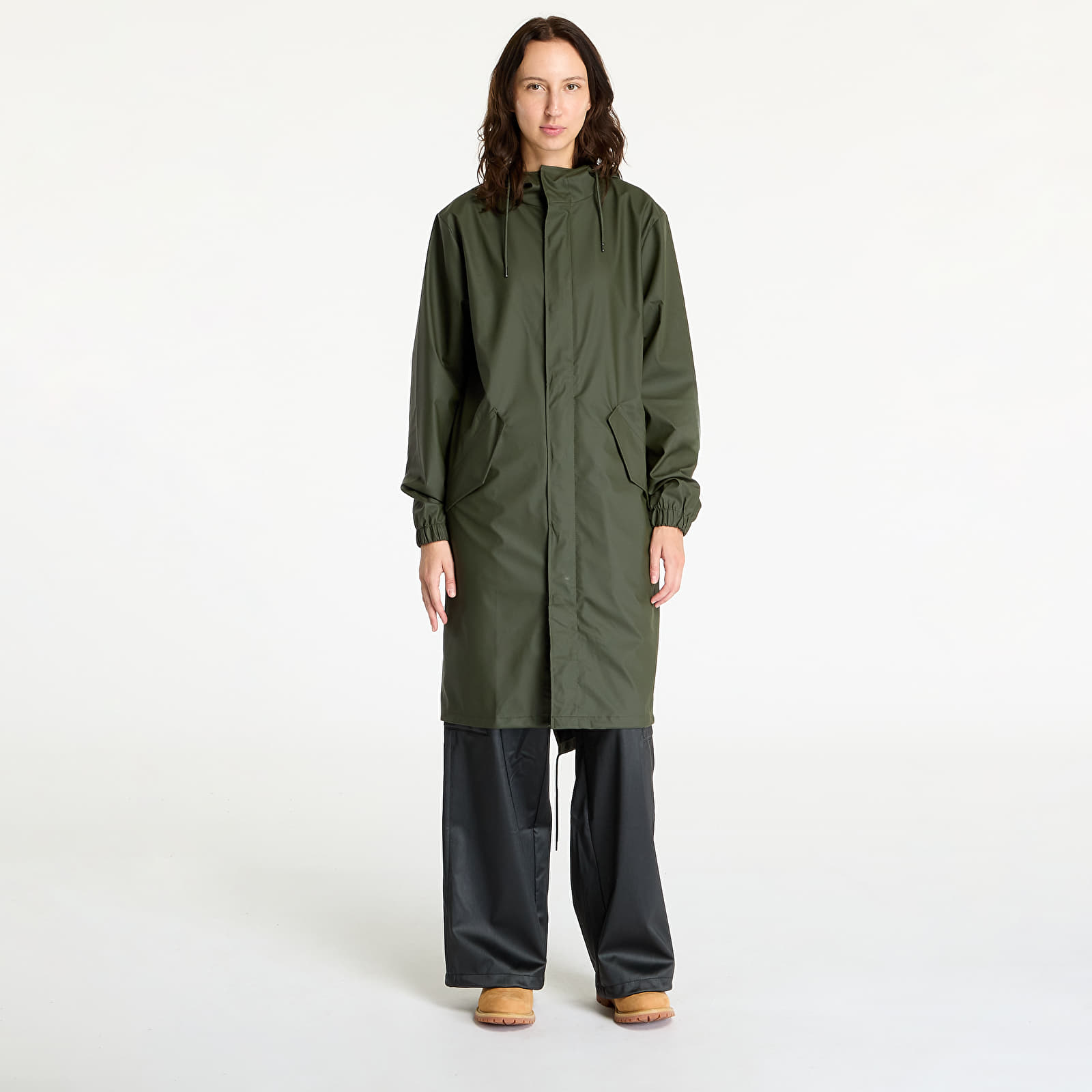 Giacche Rains Fishtail Parka W3 UNISEX Green