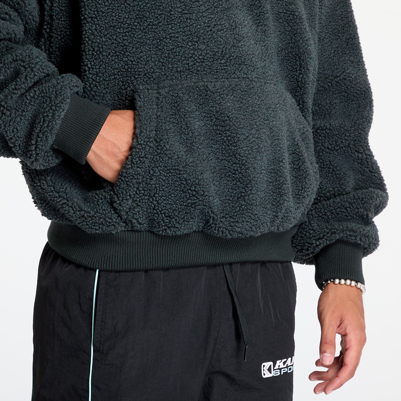 Mikine Karl Kani Serif Teddy Hoodie Anthracite