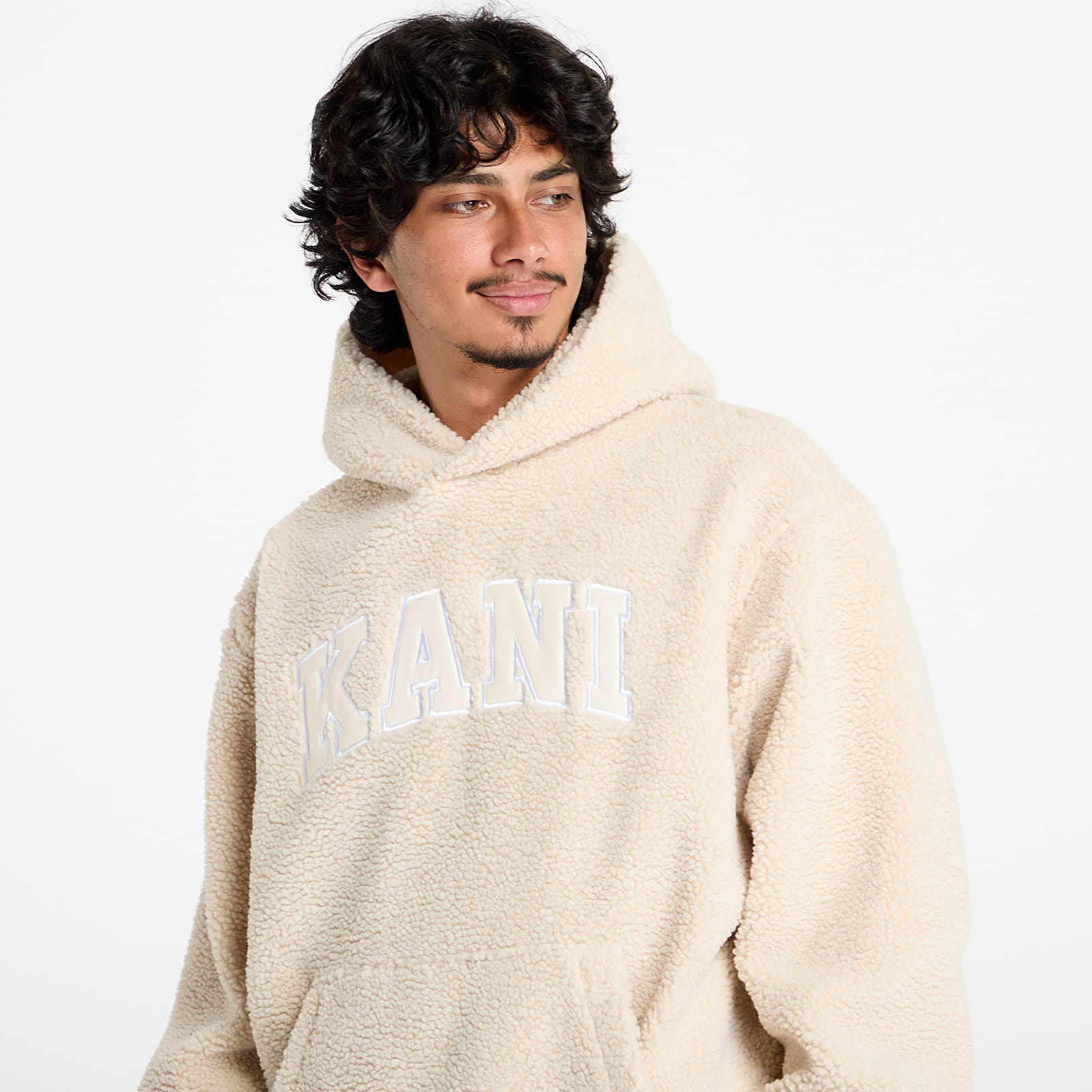 Sweatshirts Karl Kani Serif Teddy Hoodie Light Sand