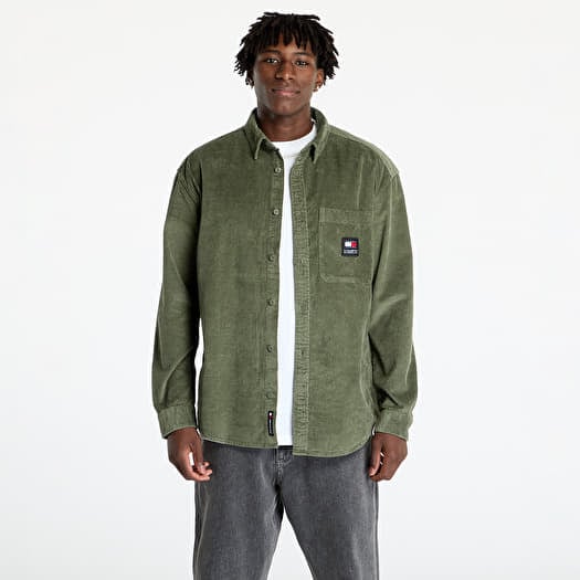 Tommy Jeans Corduroy Relaxed Fit Shirt Green