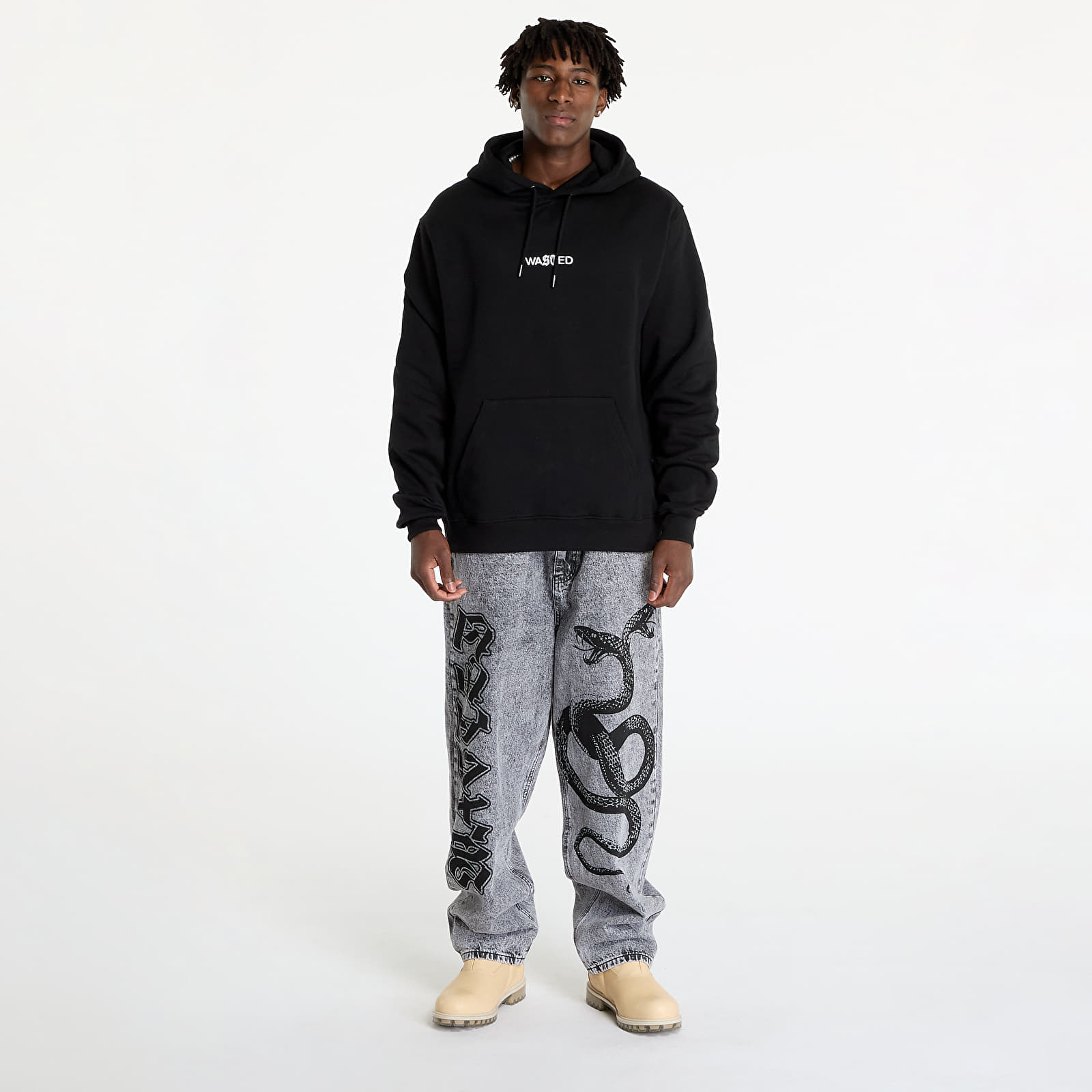 Sudaderas de hombre Wasted Paris Spirit Hoodie Black
