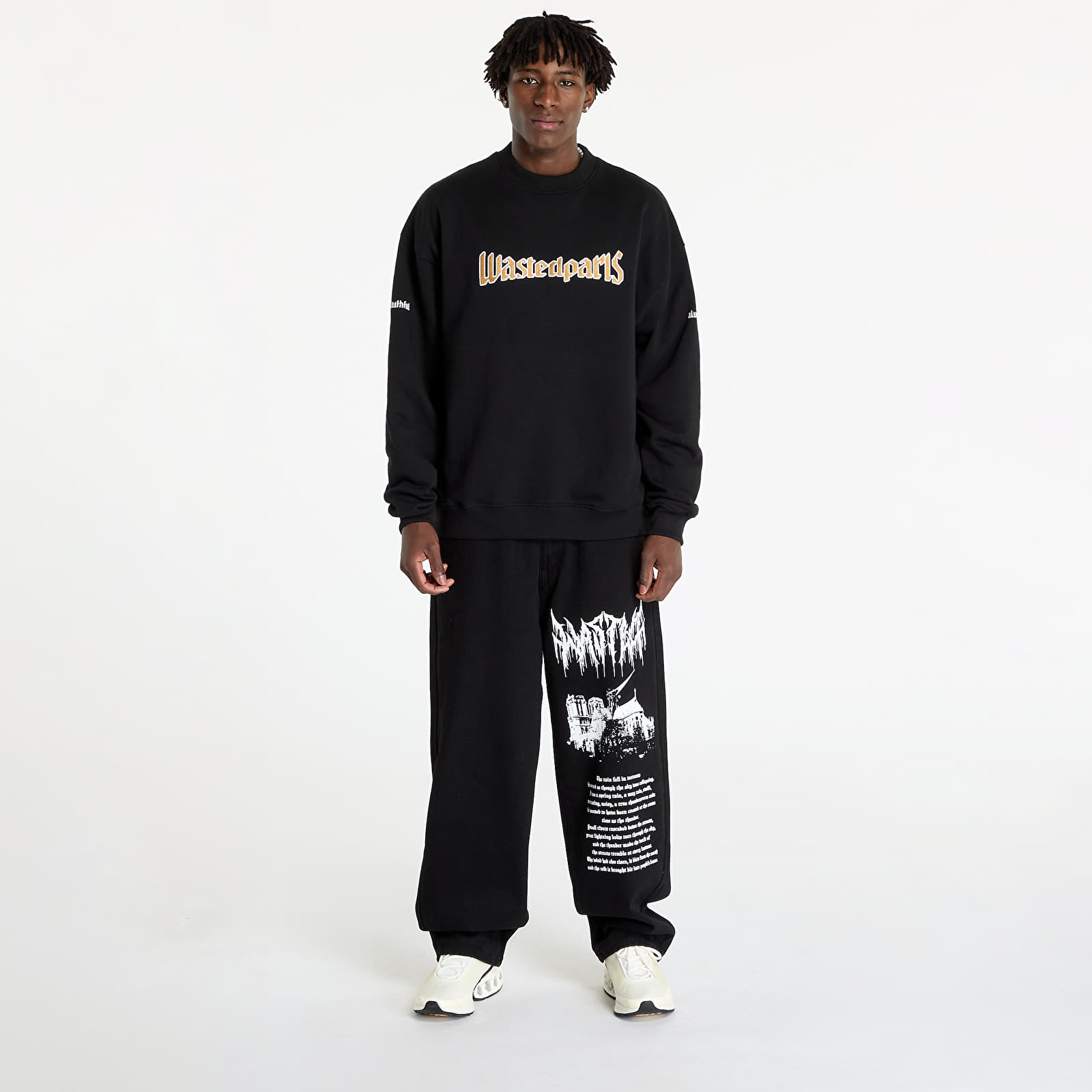 関税込み【WASTED PARIS】United Crewneck Men's sweatshirts Wasted Paris United Crew Neck Black | Queens