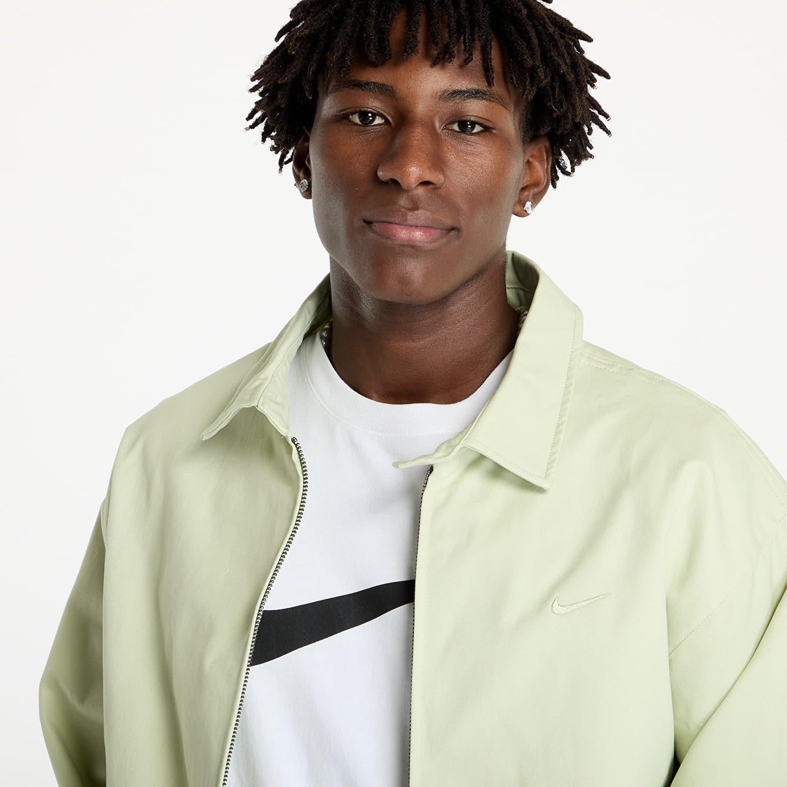 Men's jackets Nike Life Men's Woven Harrington Jacket Olive Aura/ Olive Aura
