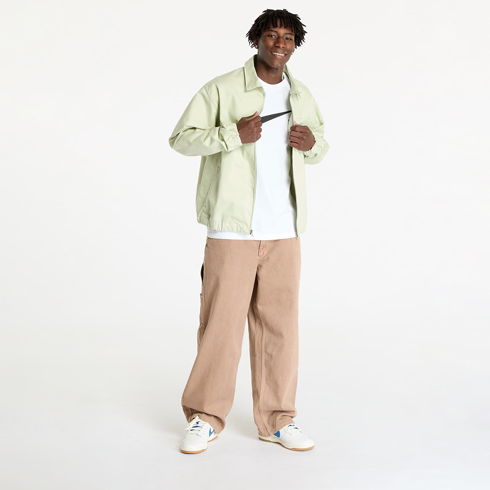 Men's jackets Nike Life Men's Woven Harrington Jacket Olive Aura/ Olive Aura