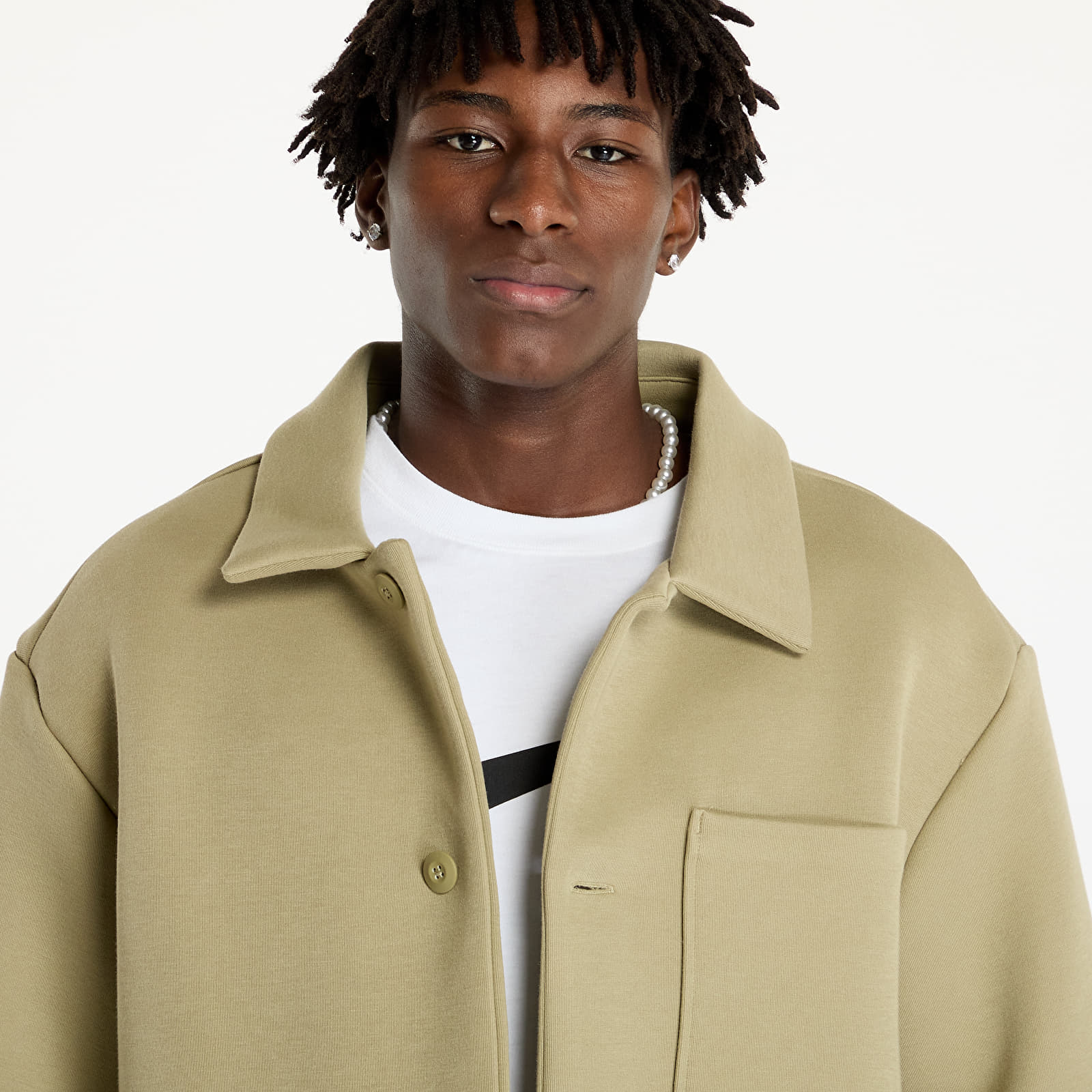 Jachete pentru bărbați Nike Tech Fleece Shacket Neutral Olive/ Neutral Olive