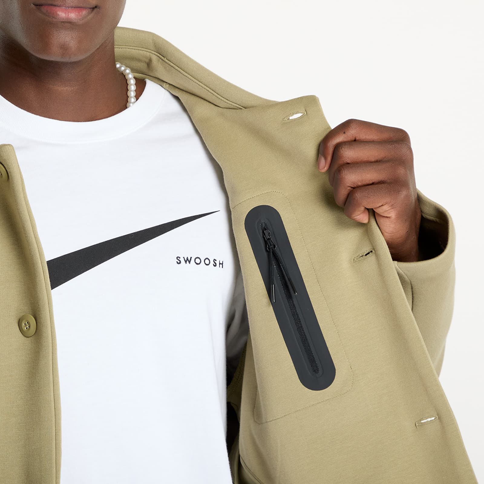 Jachete pentru bărbați Nike Tech Fleece Shacket Neutral Olive/ Neutral Olive