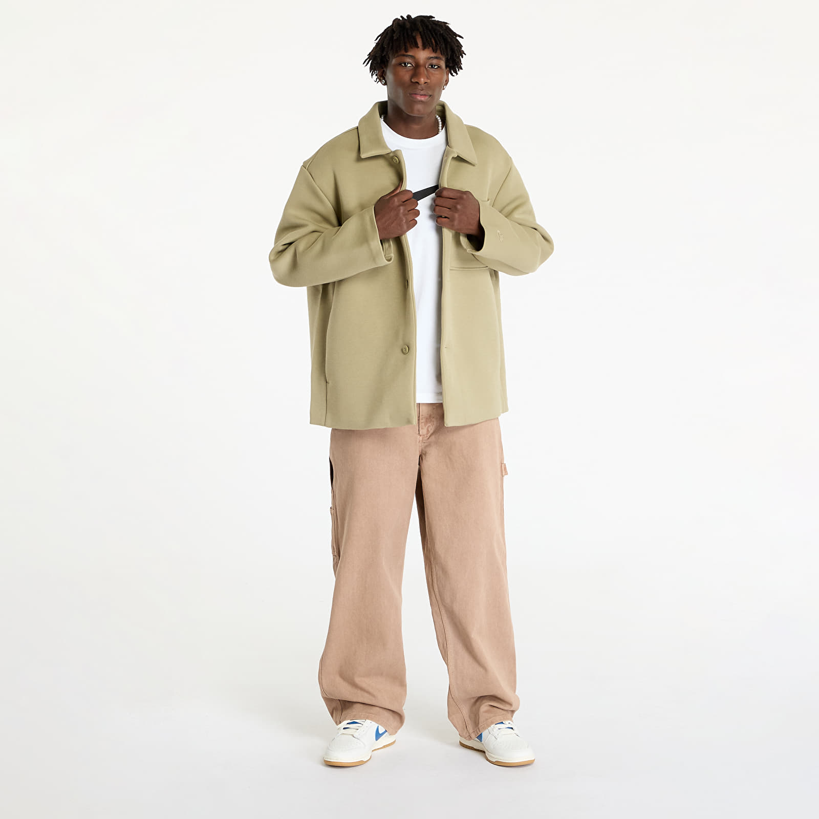 Jachete pentru bărbați Nike Tech Fleece Shacket Neutral Olive/ Neutral Olive
