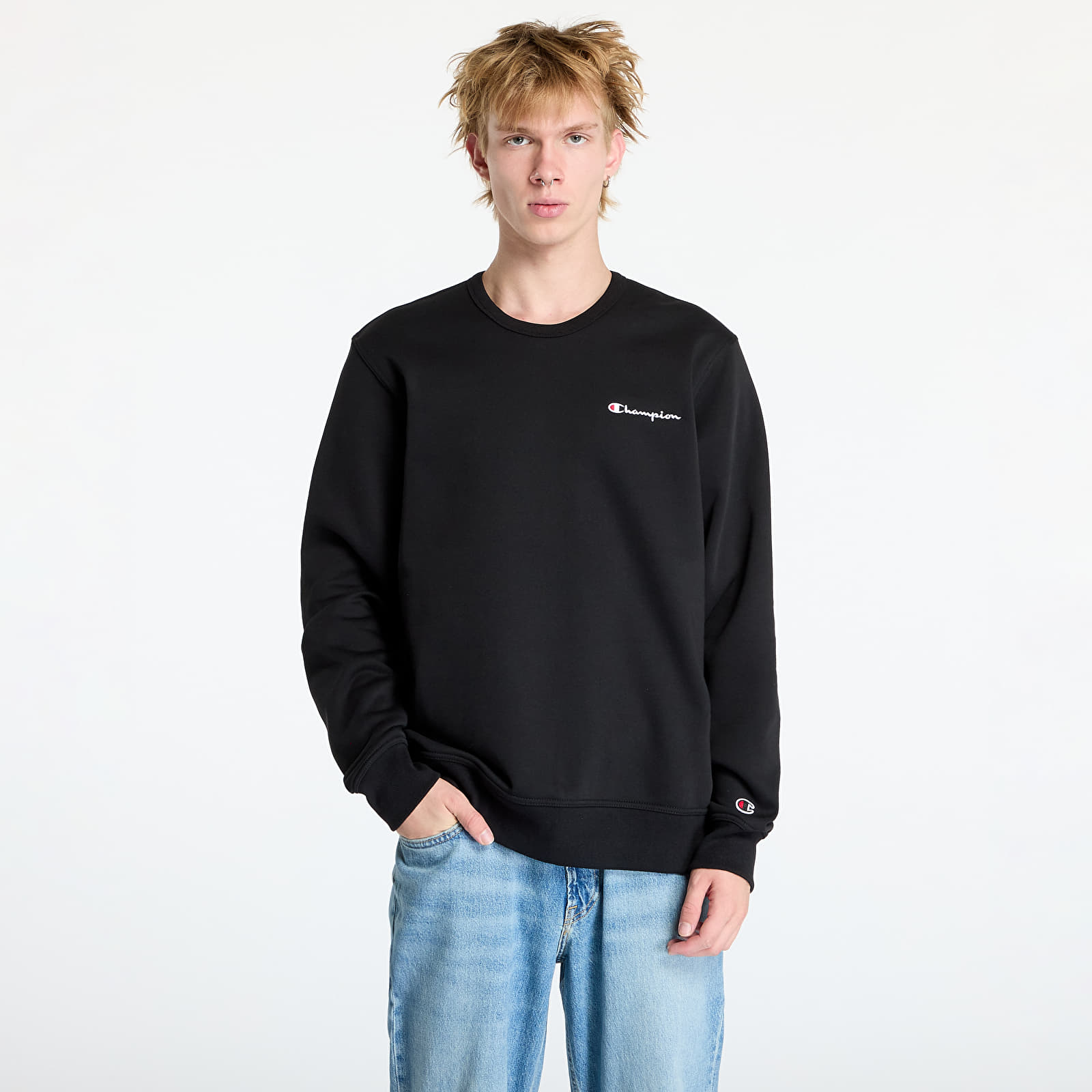 Mikine Champion Crewneck Sweatshirt Black