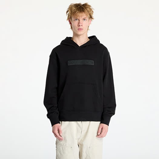 Mikina Calvin Klein Jeans Embroidered Box Hoodie Black
