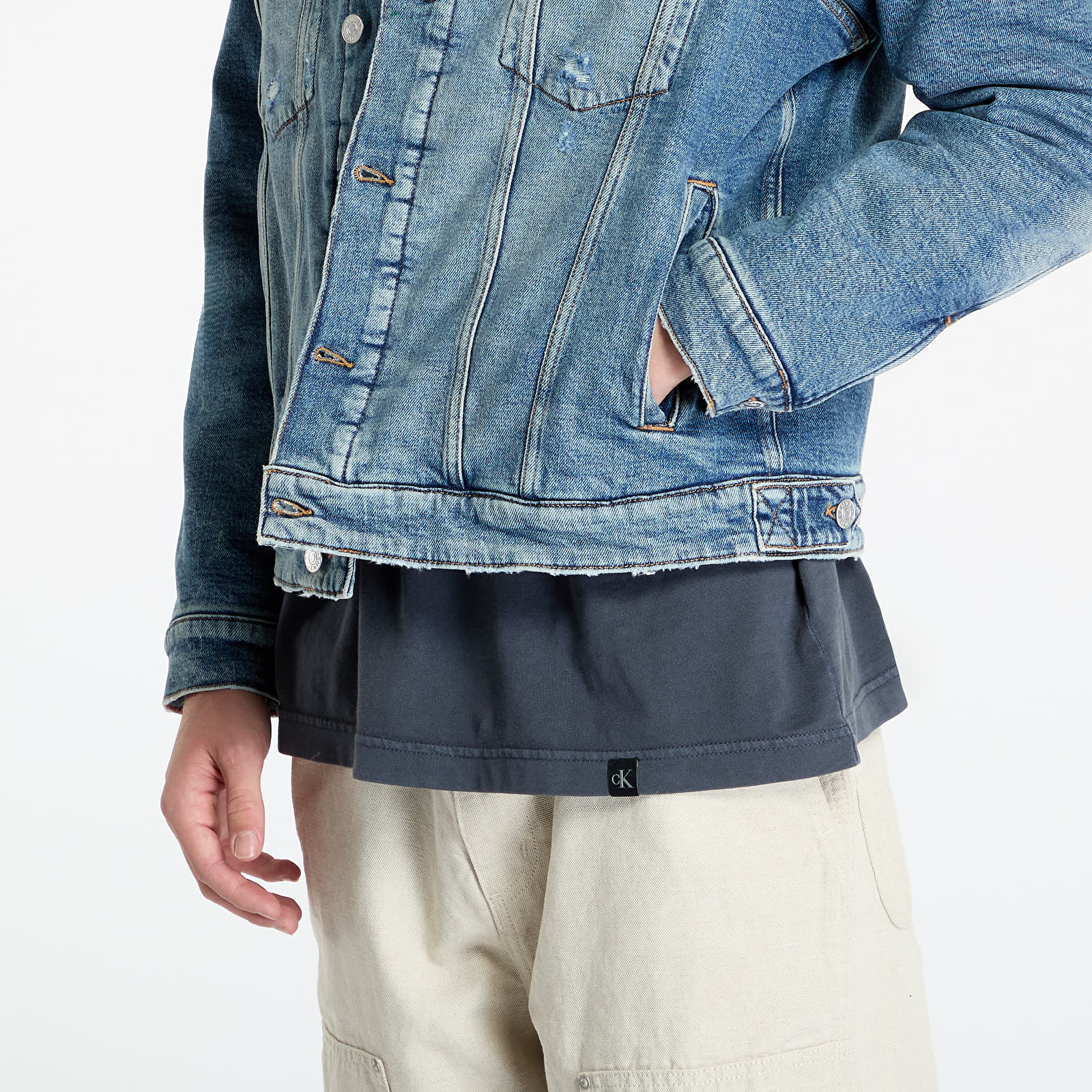 Herrenjacken Tommy Jeans Ryan Teddy Regular Trucker Jacket Denim