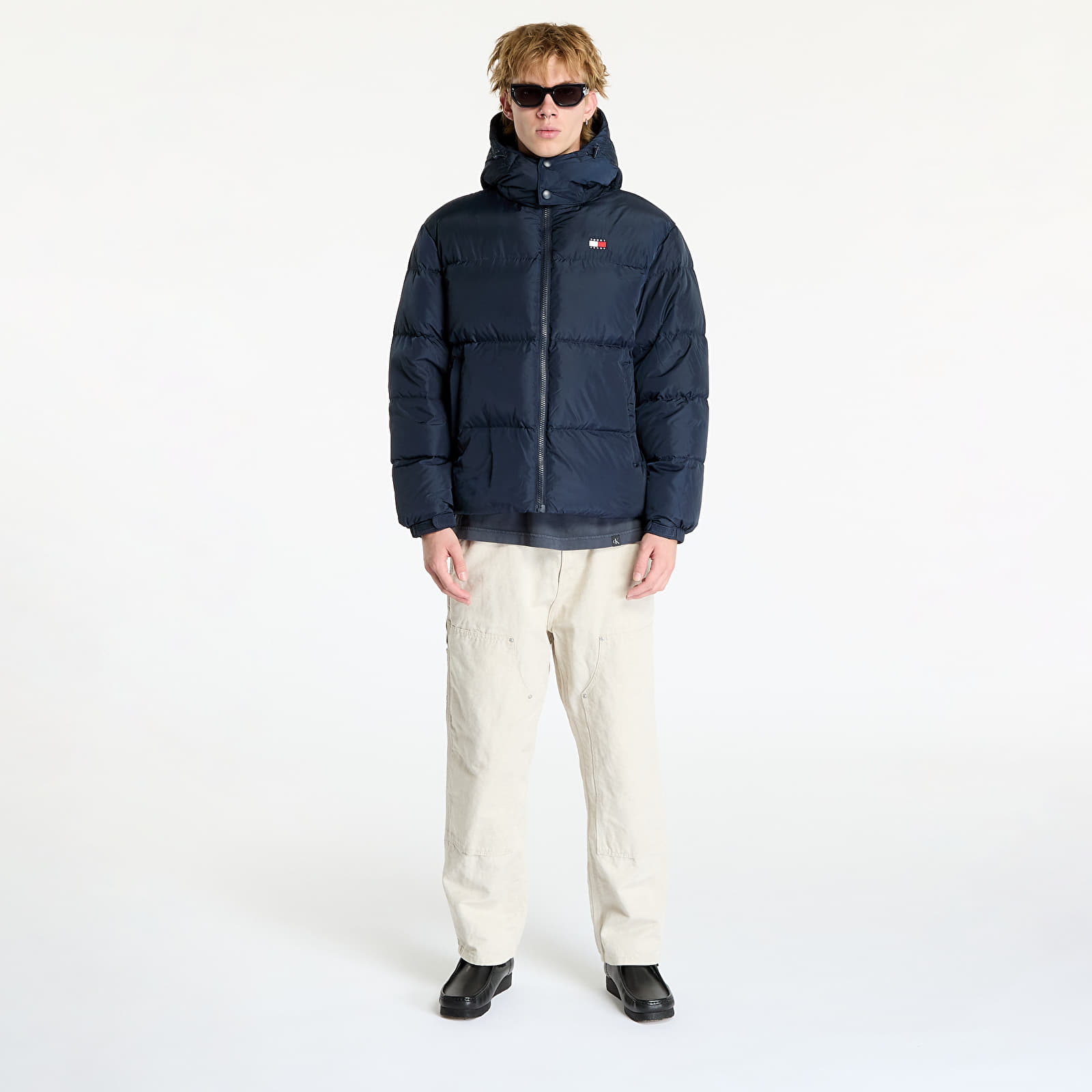 Jachete pentru bărbați Tommy Jeans Flag Back Alaska Puffer Jacket Blue
