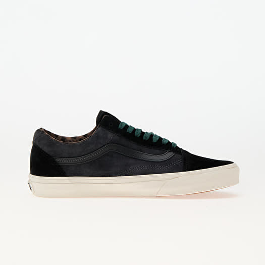 Shoes Vans Old Skool Pig Suede Plaid Gray Blanc Queens