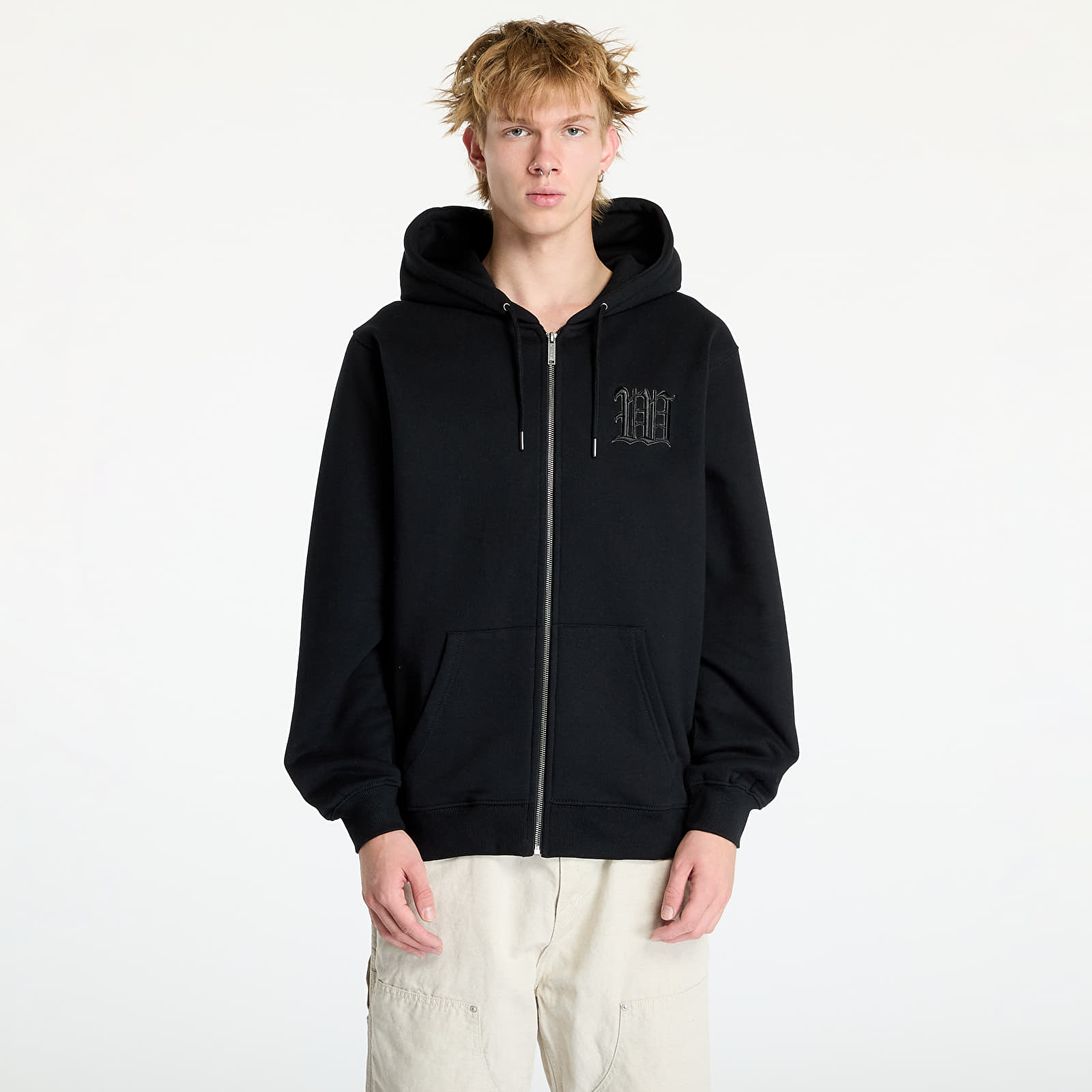 Férfi pulóverek Wasted Paris Kingdom Curve Zip Hoodie Black