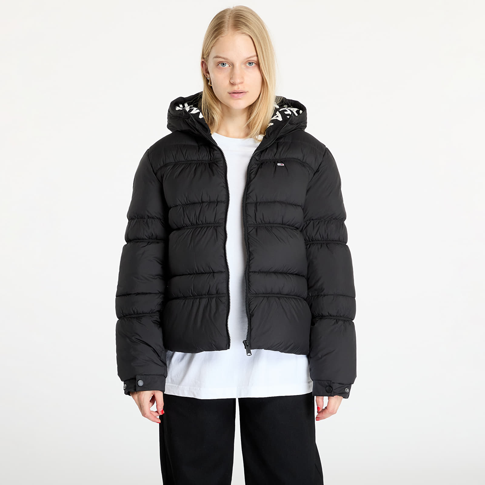 Γυναικεία σακάκια Tommy Jeans Quilt Rouch Tape Jacket Black