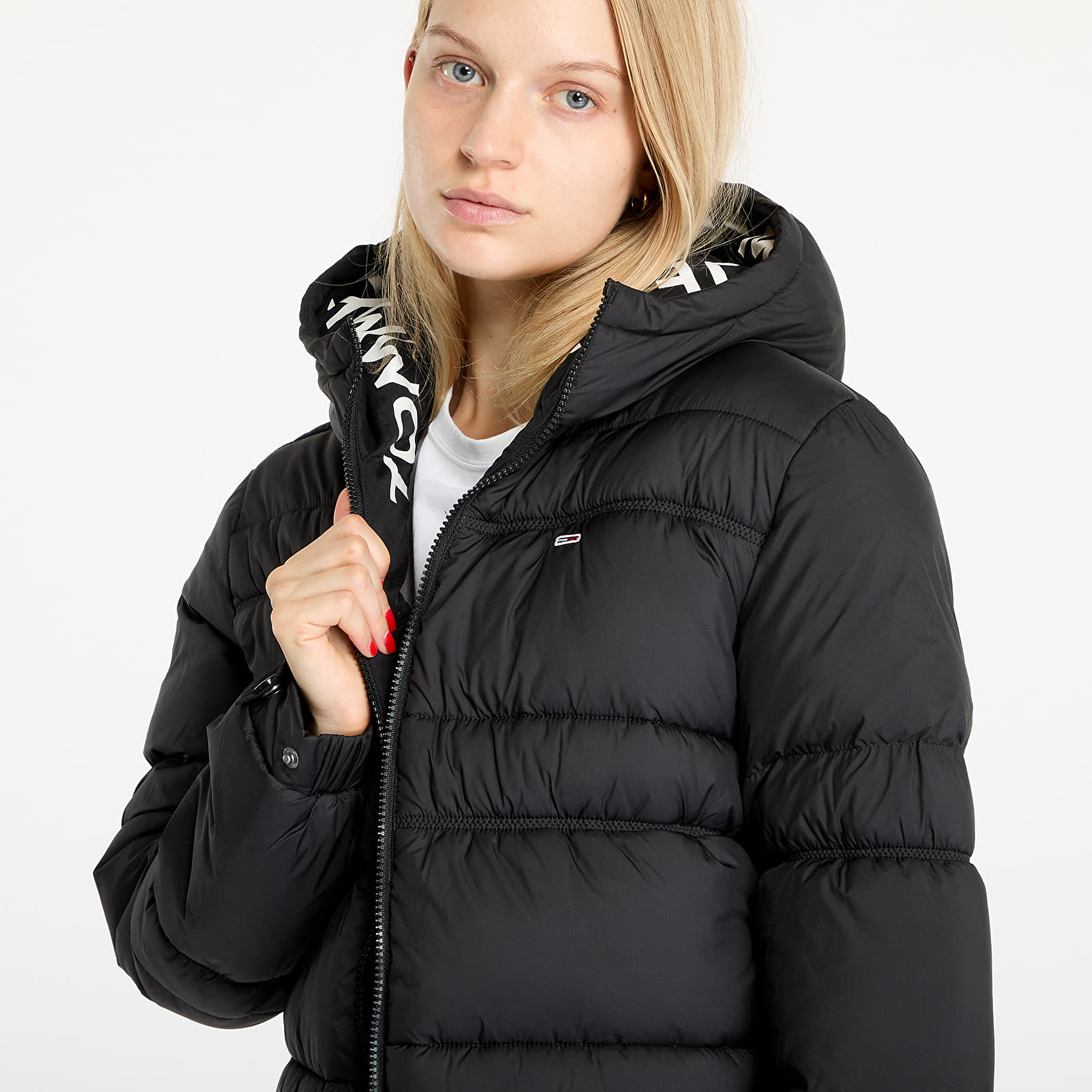 Γυναικεία σακάκια Tommy Jeans Quilt Rouch Tape Jacket Black