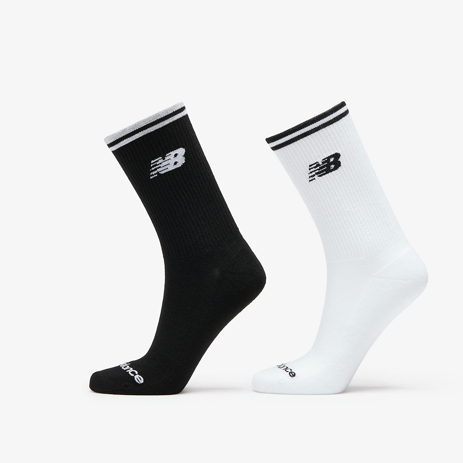 Skarpety męskie New Balance Running Stripe Midcalf Socks 2-Pack Black/ White