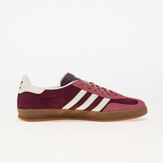 Adidas gazelle trainers maroon/white/gum best sale