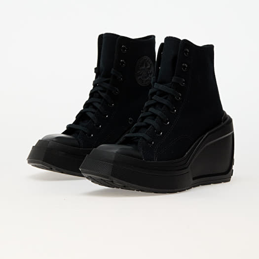 Converse wedge black leather outlet