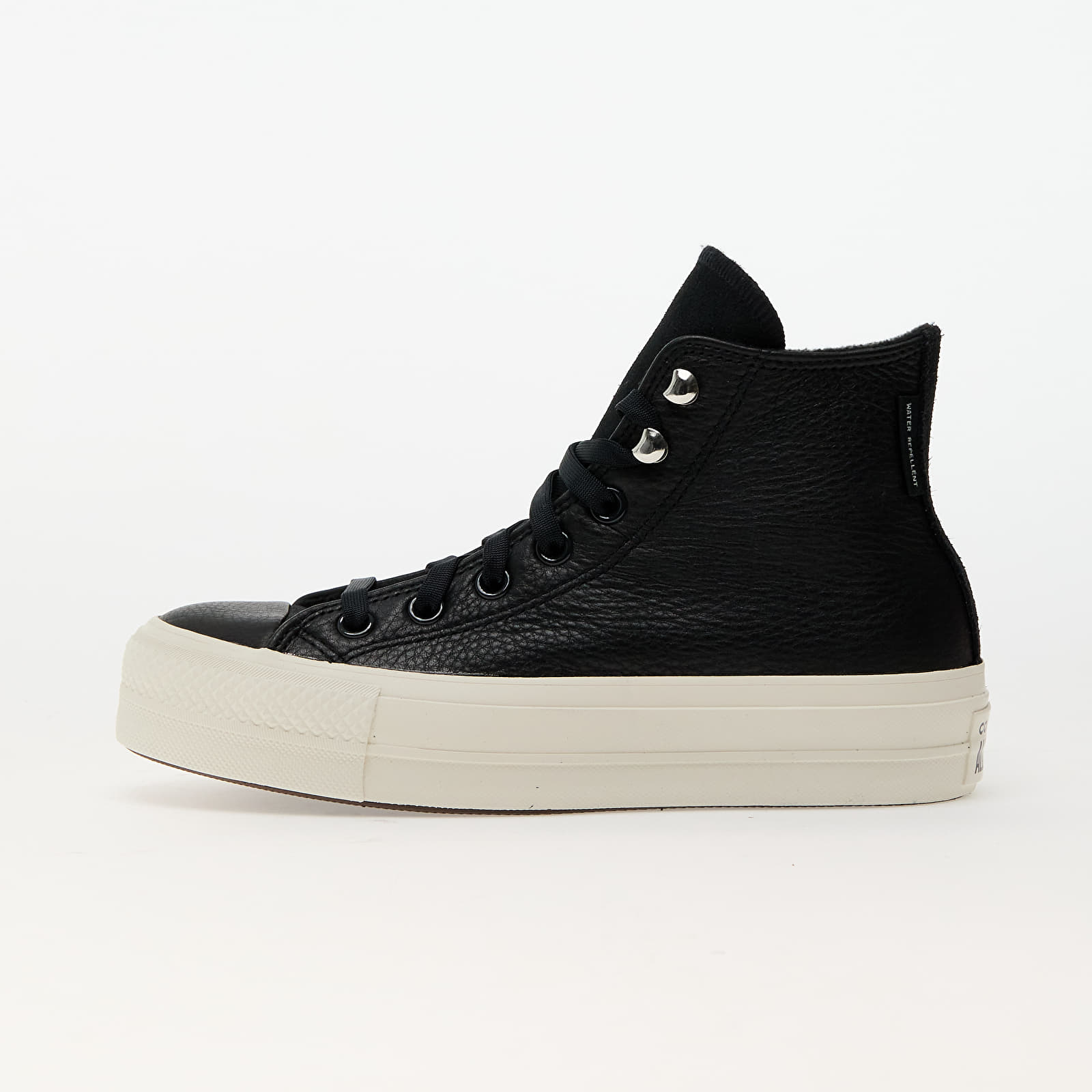 Women's sneakers and shoes Converse Chuck Taylor All Star Lift Platform Water Repellent Leather Black/ Black/ Egret