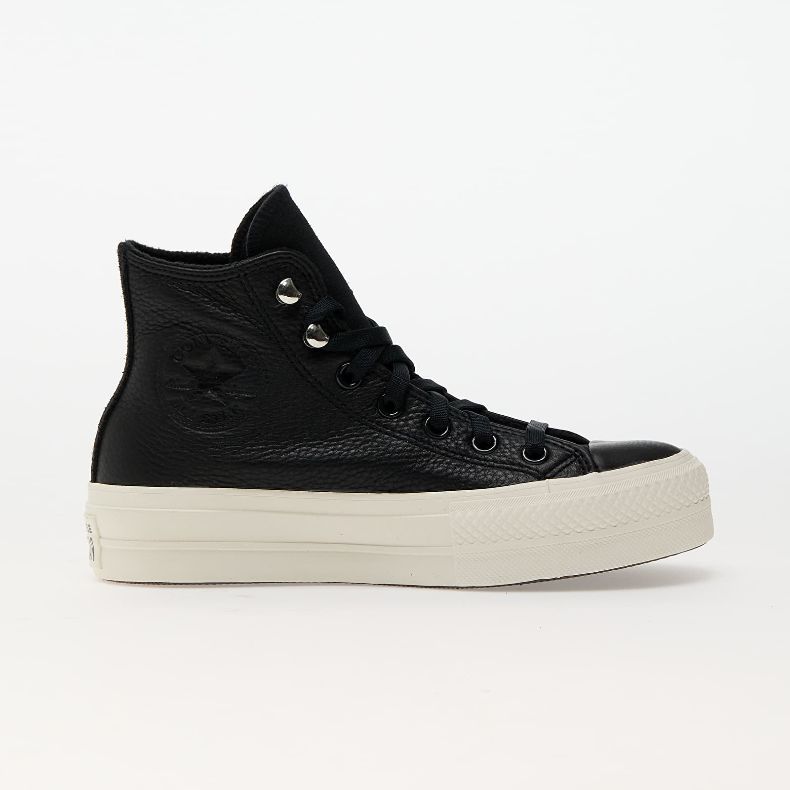 Women's sneakers and shoes Converse Chuck Taylor All Star Lift Platform Water Repellent Leather Black/ Black/ Egret