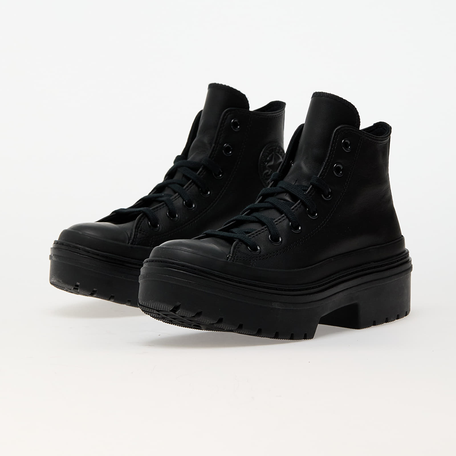 Women s sneakers and shoes Converse Chuck Taylor All Star Lugged Heel Leather Platform Black Black Black Queens
