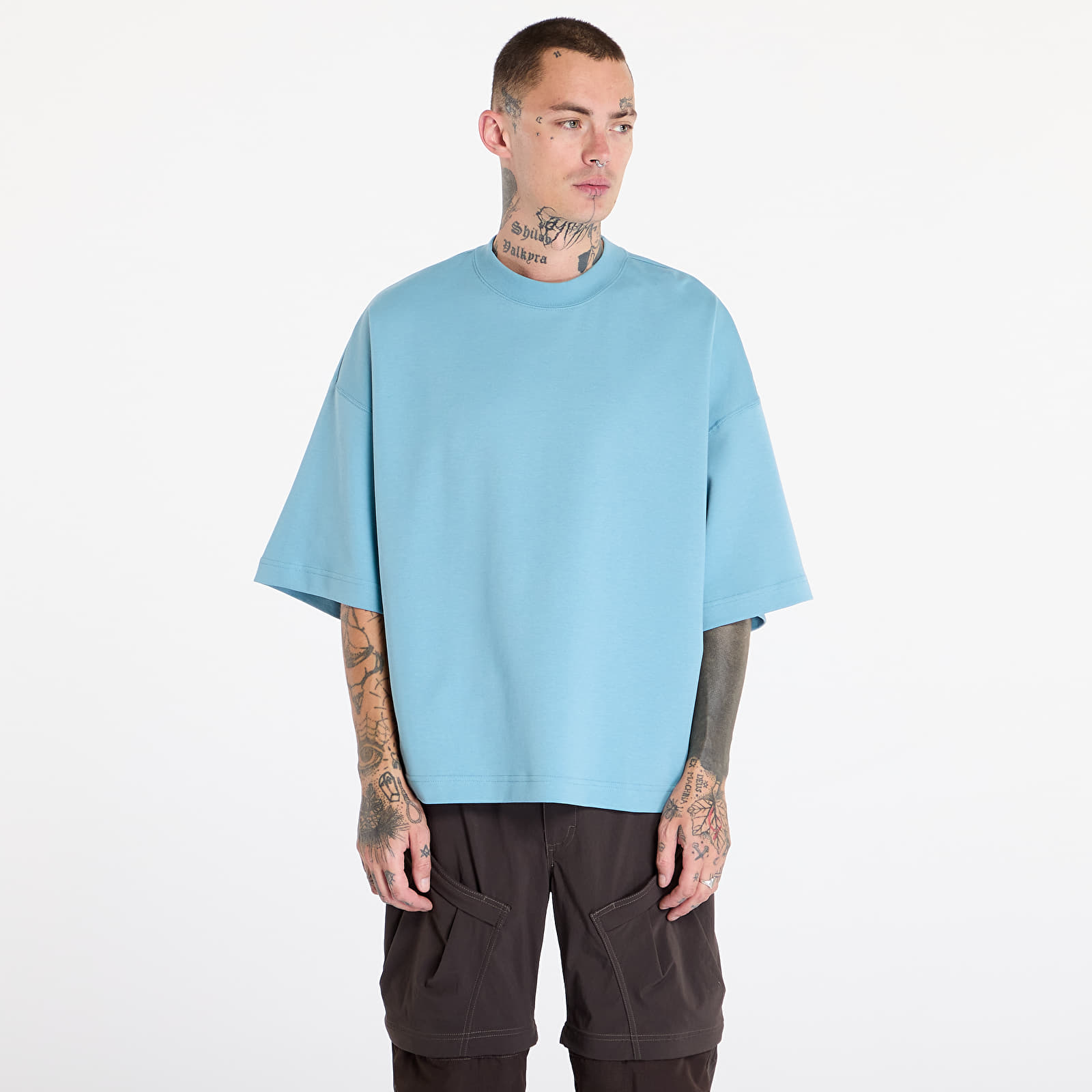Men's T-shirts Nike Tech Fleece Shortsleeve Top Denim Turquoise/Denim Turquoise