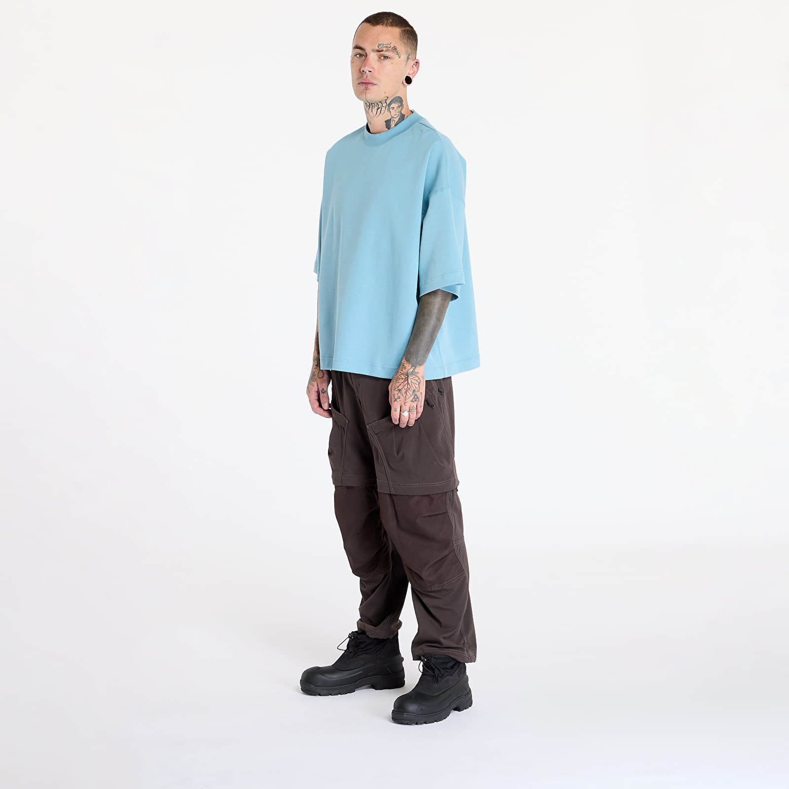 Men's T-shirts Nike Tech Fleece Shortsleeve Top Denim Turquoise/Denim Turquoise