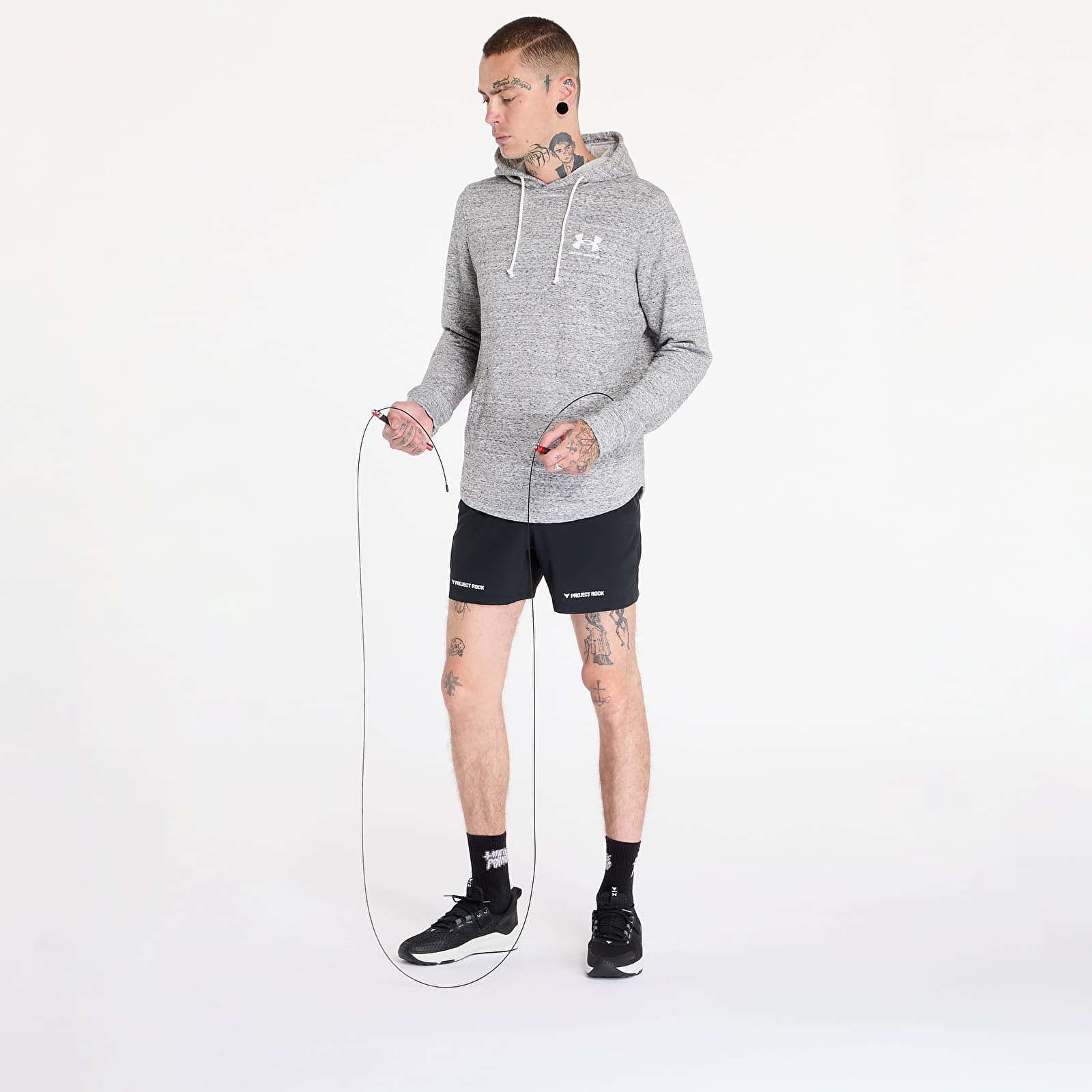 Мужские худи Under Armour Rival Terry LC HD-WHT Onyx White/ Onyx White