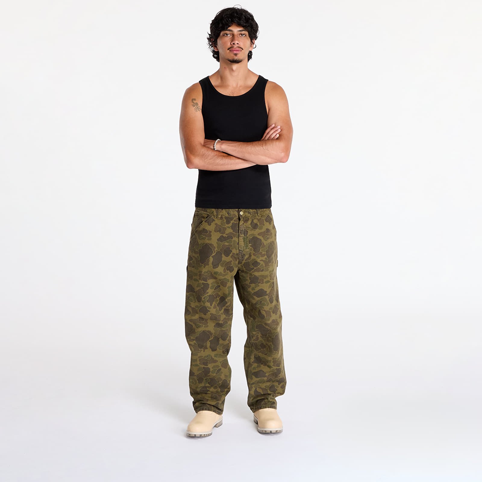 Men's jeans Carhartt WIP Duck Single Knee Pant Camo Duck/ Office Green