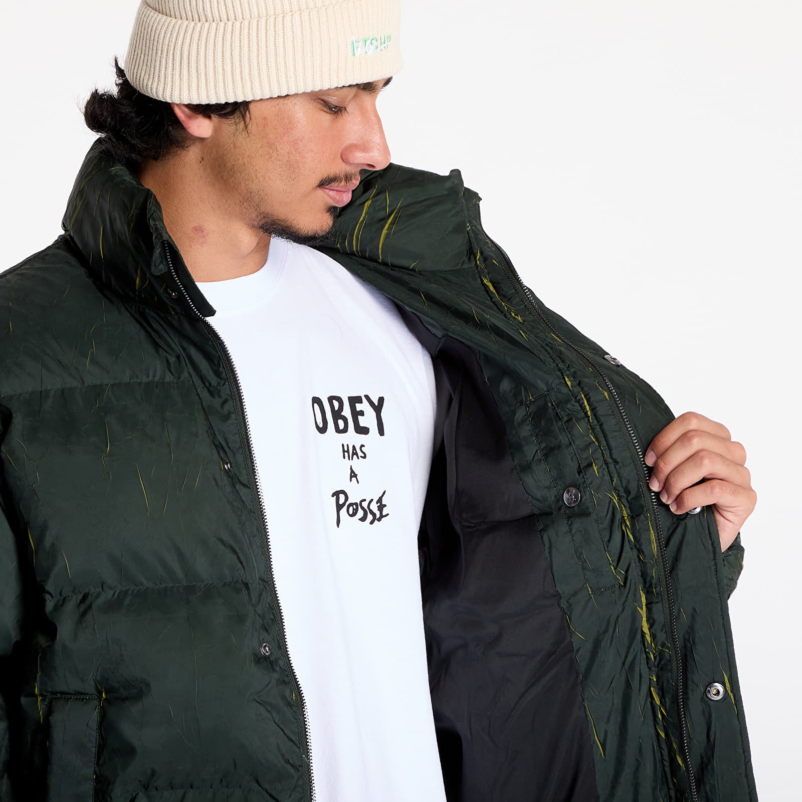 Moške jakne Daily Paper Renako Puffer Jacket Jet Black