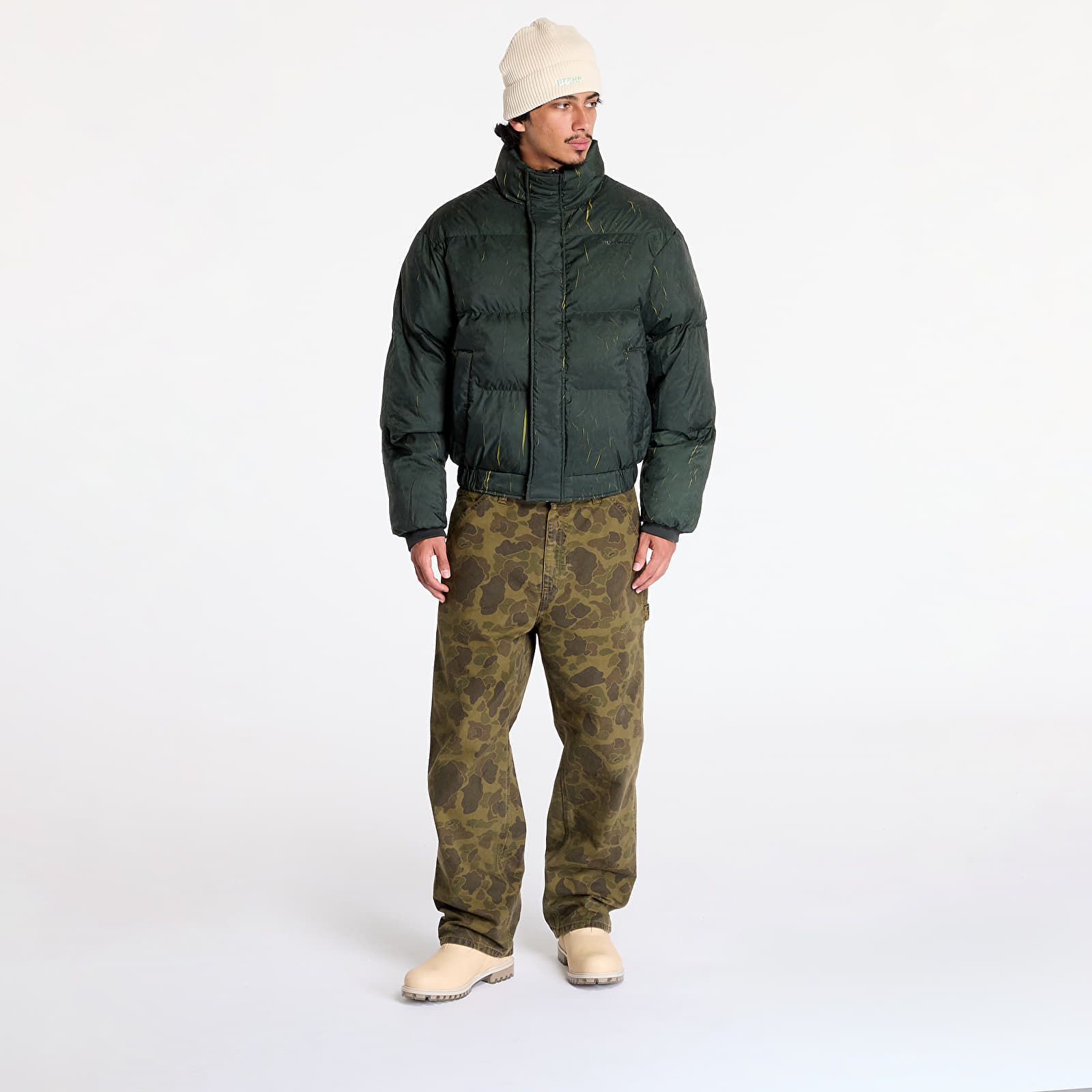 Moške jakne Daily Paper Renako Puffer Jacket Jet Black