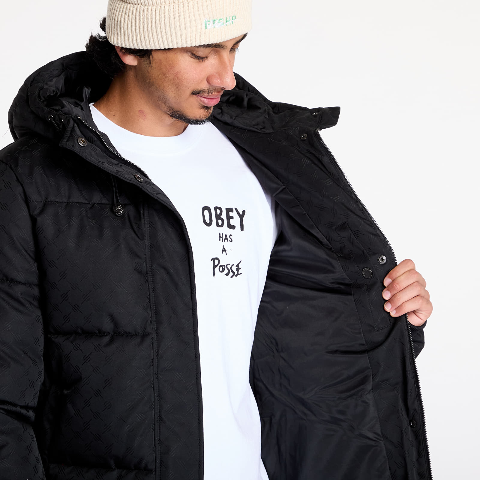 Men's jackets and coats Daily Paper Monogram Puffer Coat Black