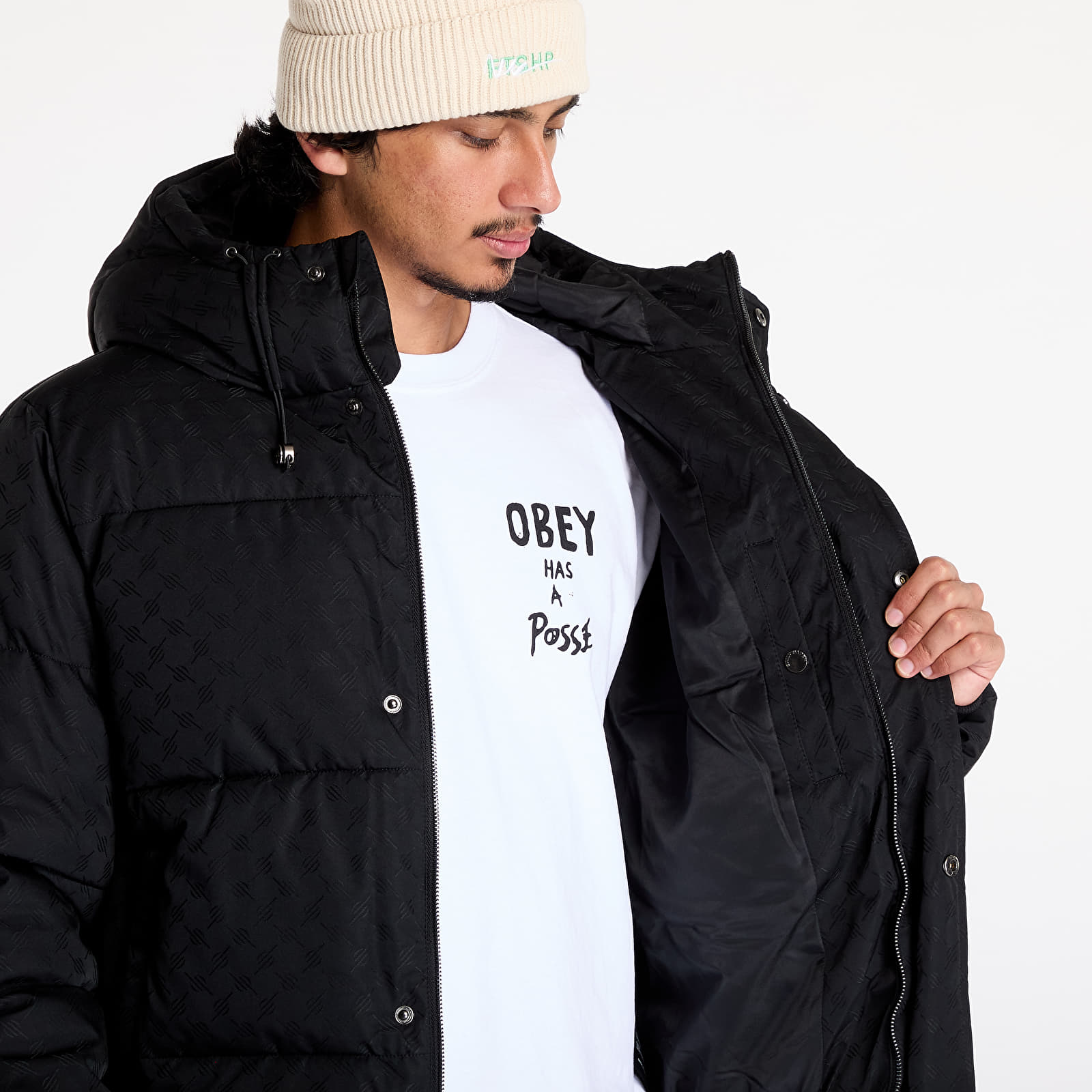 Men's jackets Daily Paper Monogram Puffer Jacket Black