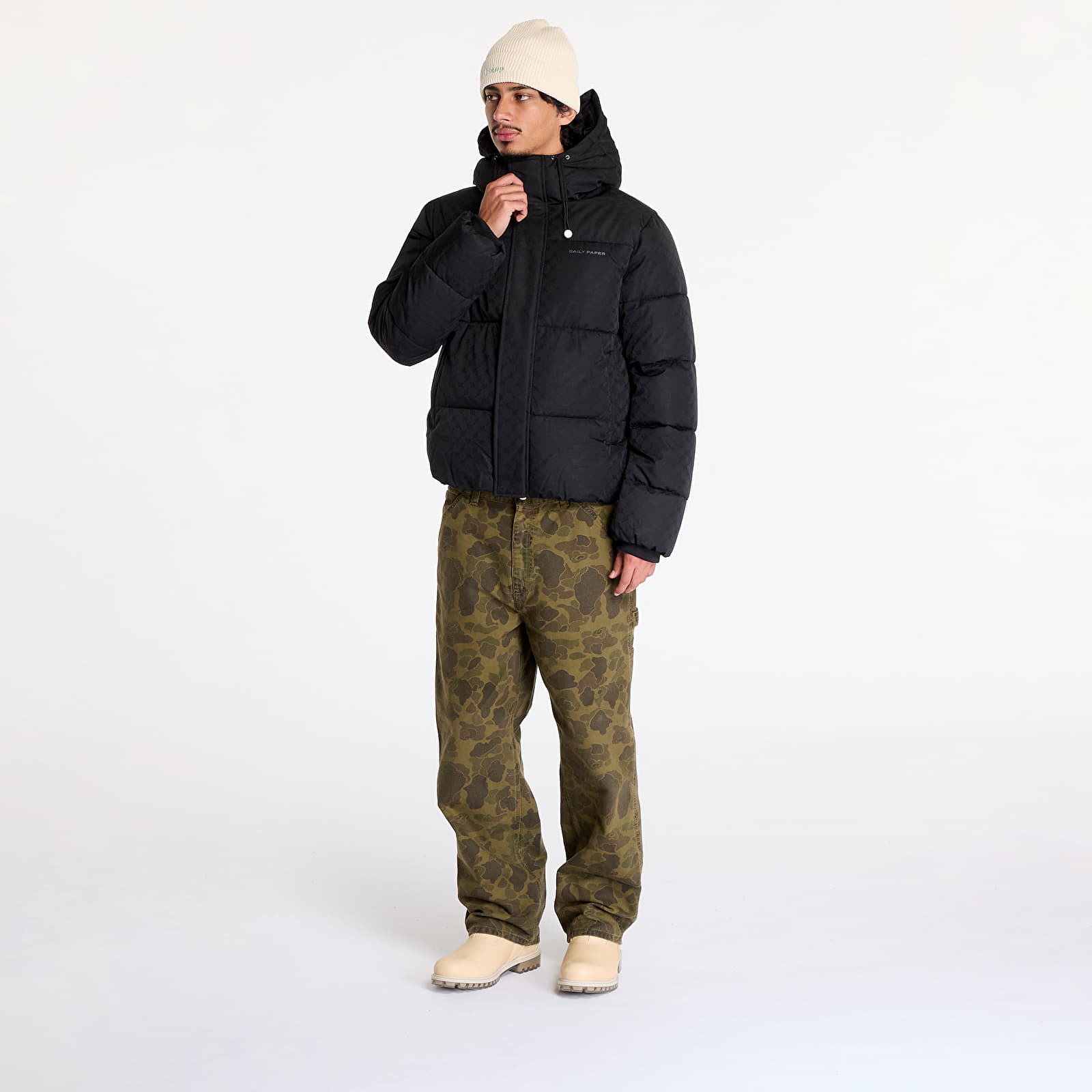 Men's jackets Daily Paper Monogram Puffer Jacket Black
