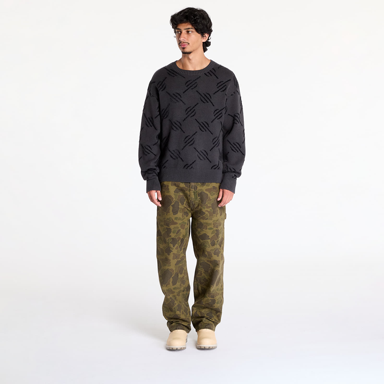Men's sweaters Daily Paper Tevin Monogram Knit Sweater Black