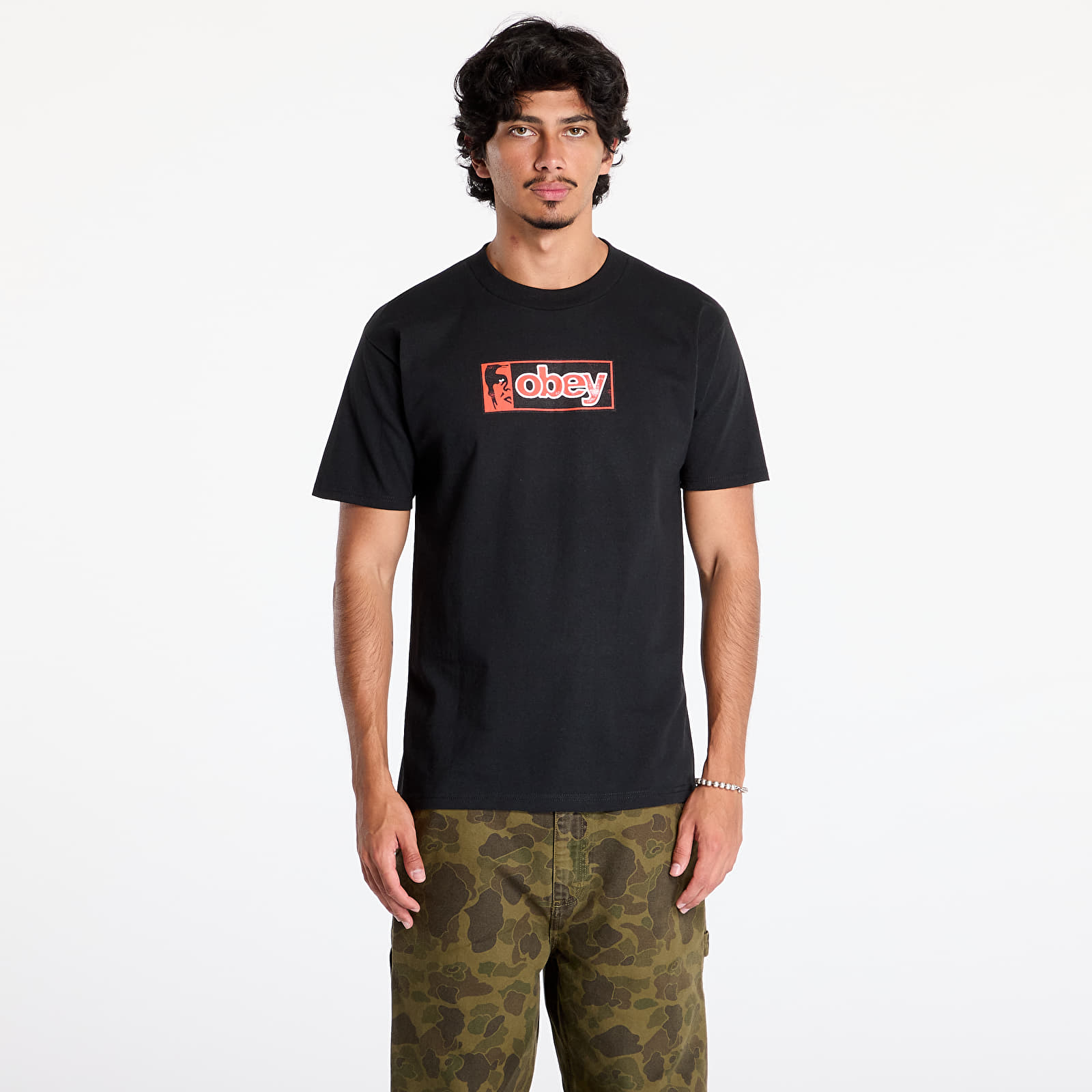 Ανδρικά μπλουζάκια OBEY Obey Half Icon T-Shirt Black