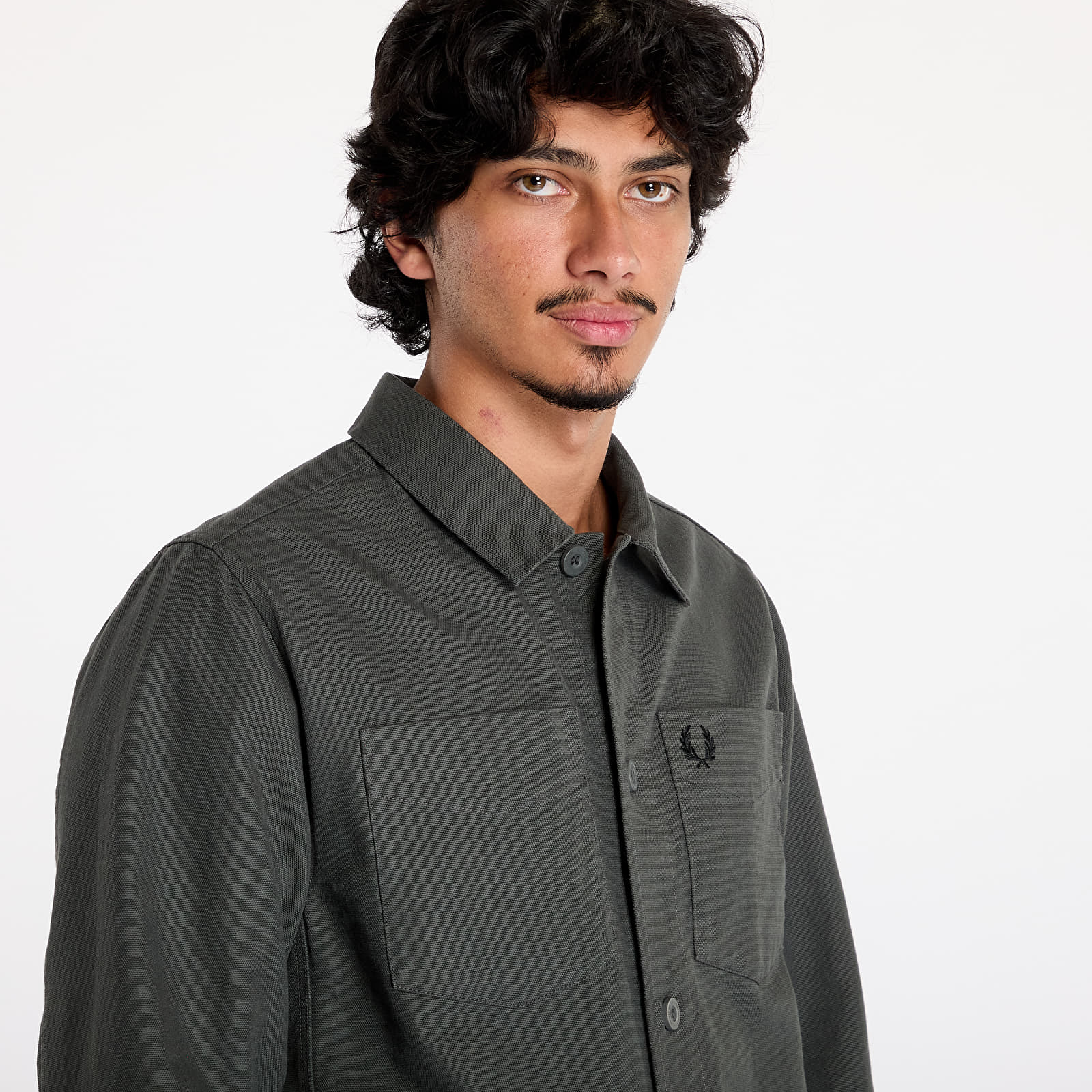 Üleriided FRED PERRY Canvas Overshirt Field Green