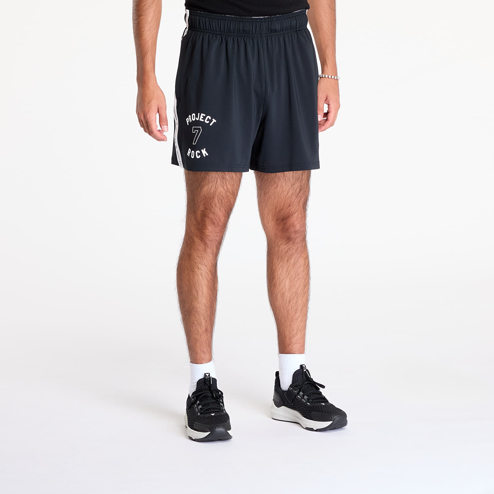Szorty męskie Under Armour Project Rock Mesh Short BOH Black/ White