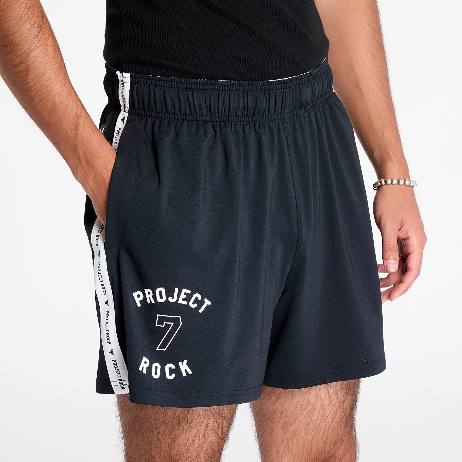 Szorty męskie Under Armour Project Rock Mesh Short BOH Black/ White