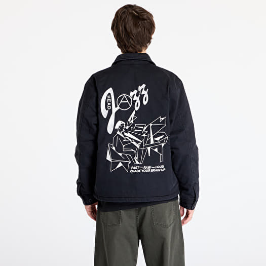 Men's jackets OBEY Head Jazz Zip Up Jacket Digital Black Faded