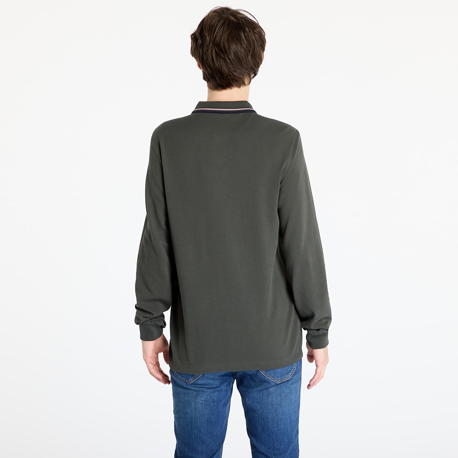 T-shirts FRED PERRY LS Twin Tipped Shirt Field Green/ Dark Pink/ Navy