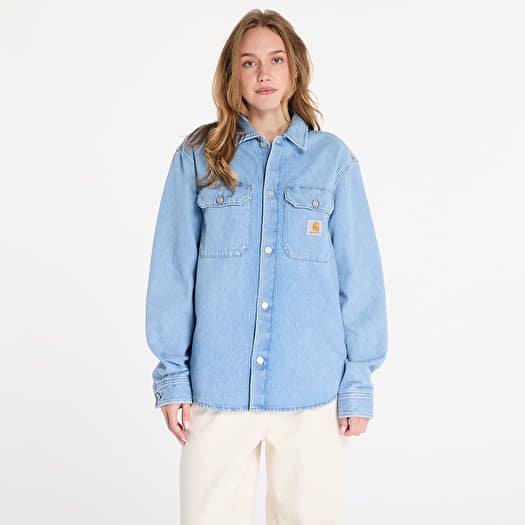 Košulja Carhartt WIP Harvey Shirt Jac UNISEX Blue Dark Bleached