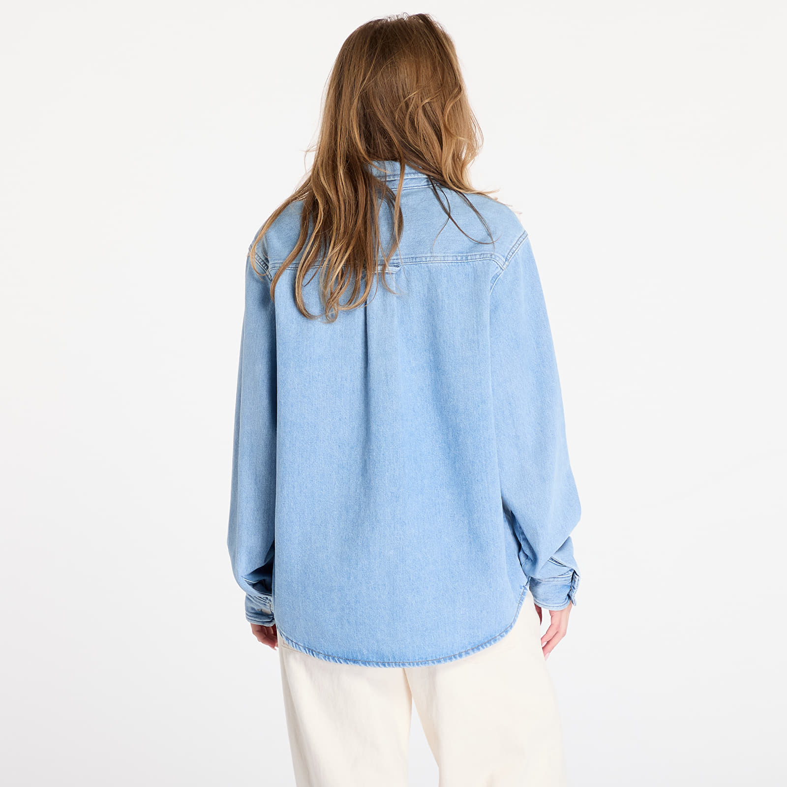 Pánske košele Carhartt WIP Harvey Shirt Jac UNISEX Blue Dark Bleached