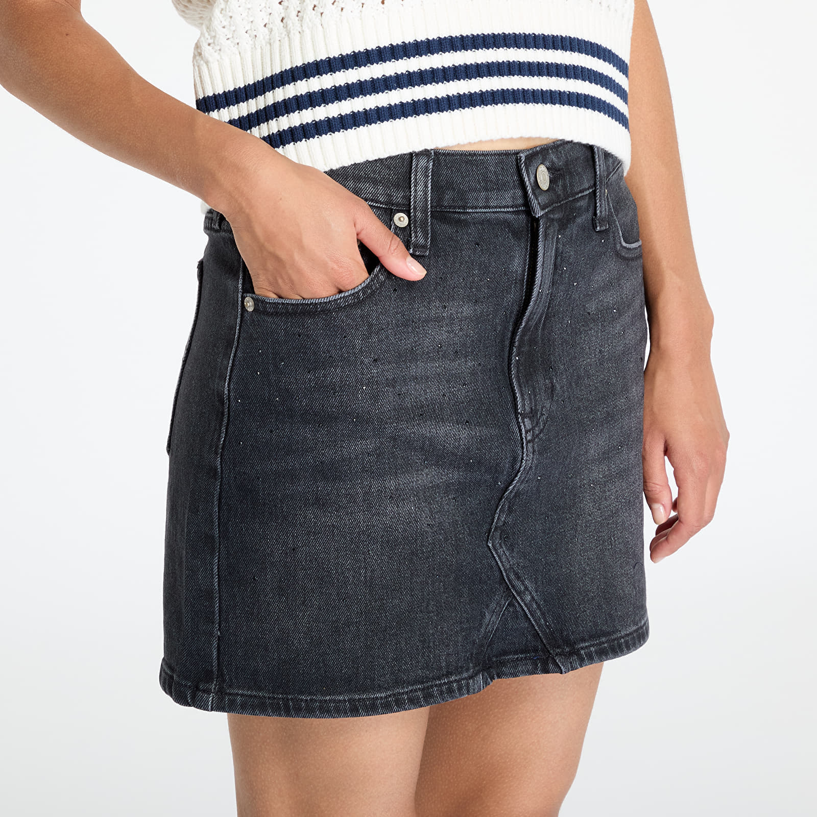 Fustă Tommy Jeans Izzie Mini Skirt Denim Black - 1 | YEO