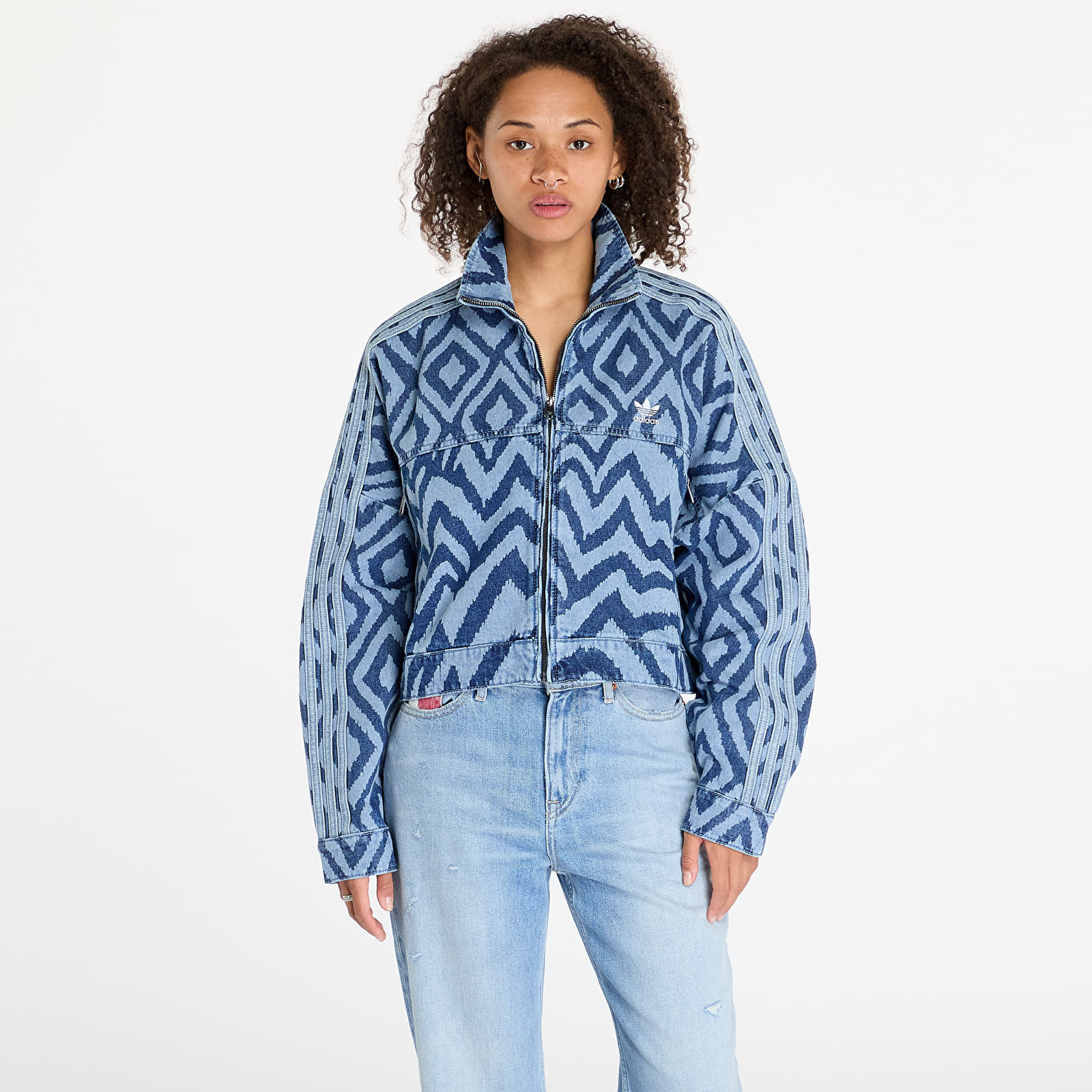 Kabát adidas x Farm Rio Denim Jacket Medium Blue Denim M akciós termékkép 1