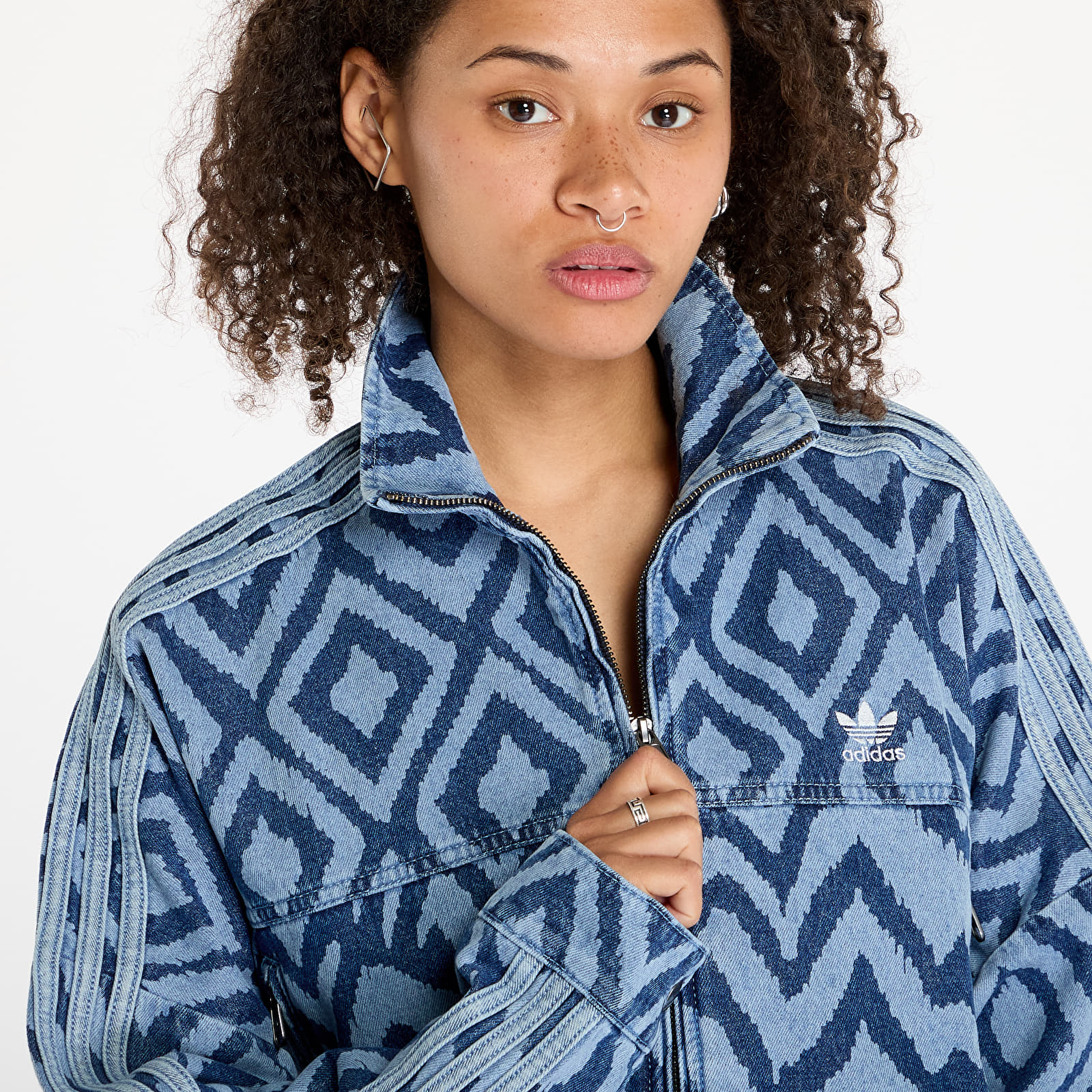 Women's jackets adidas x Farm Rio Denim Jacket Medium Blue Denim
