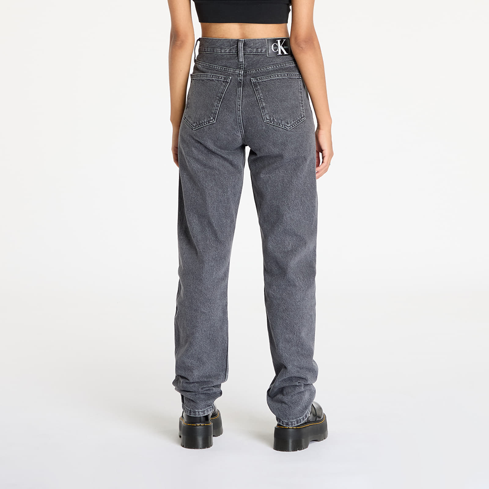 Dámské jeans Calvin Klein Jeans High Rise Straight Jeans Grey
